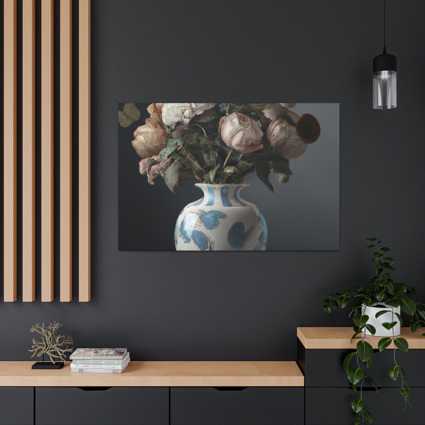 "Floral Finesse Vignette" - Canvas