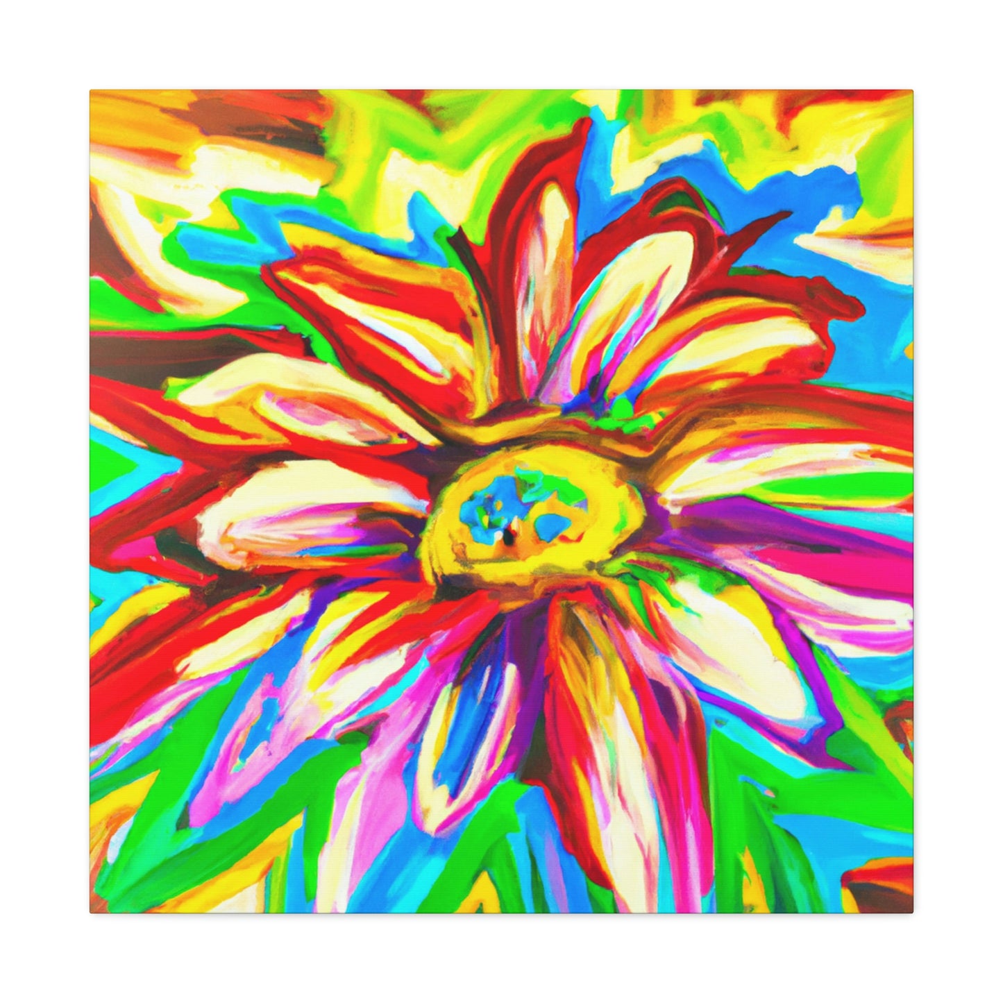 Vivid Floral Vibe. - Canvas