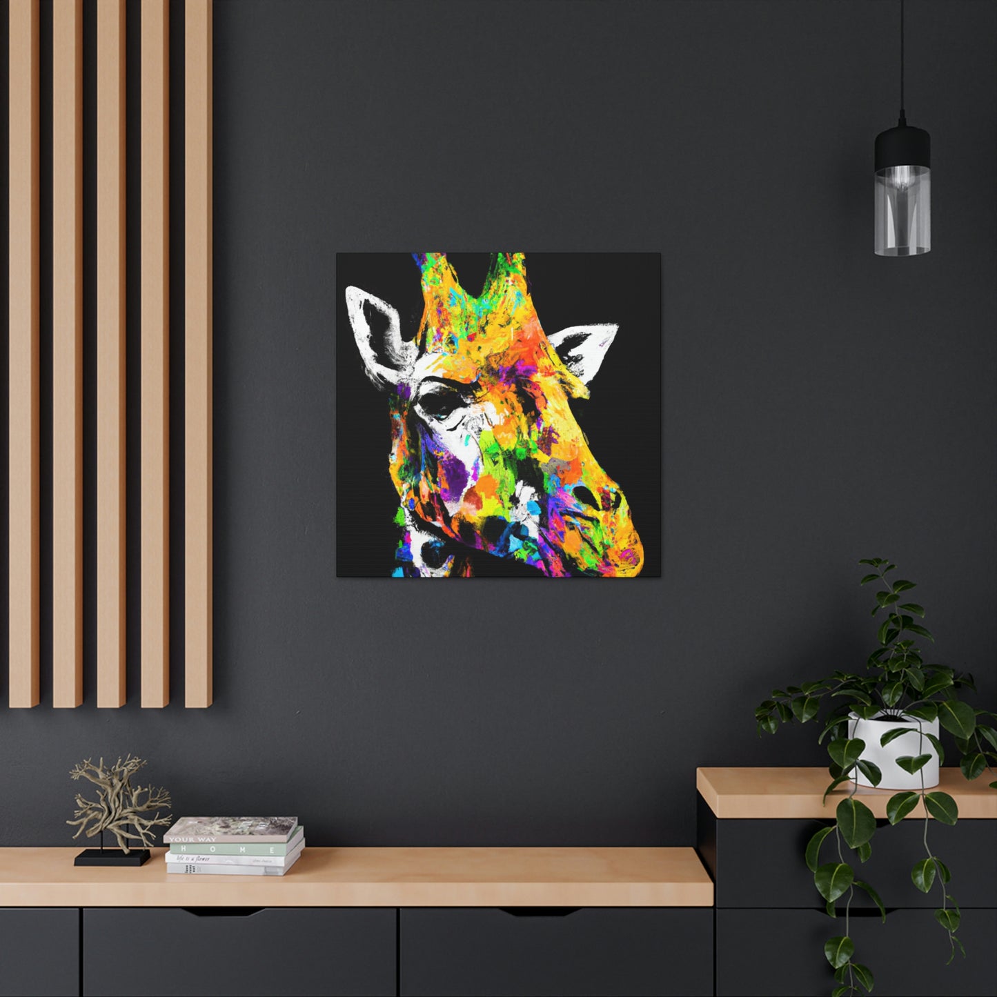 Multi-Hued Giraffe - Canvas