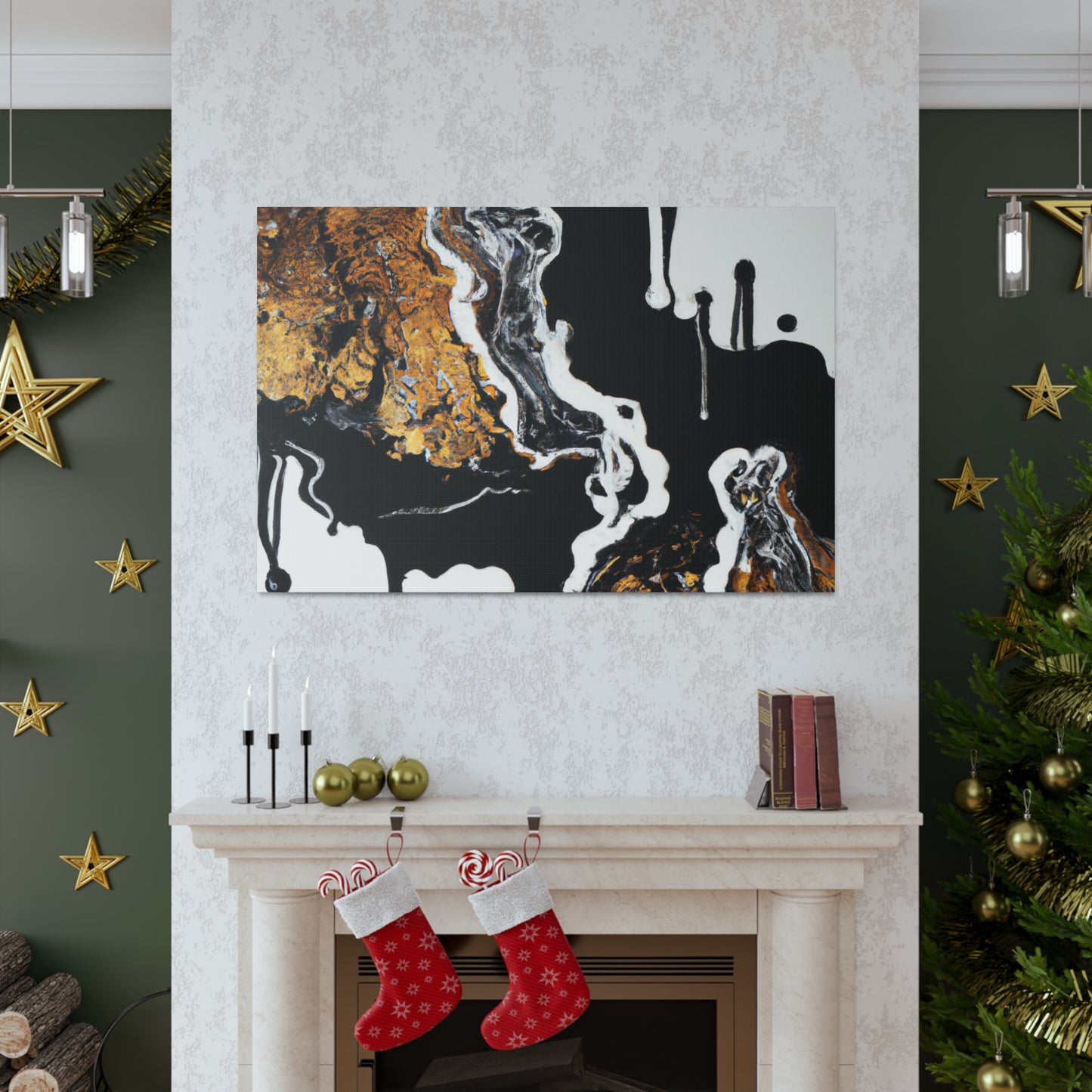 Golden Intricacy Flow. - Canvas
