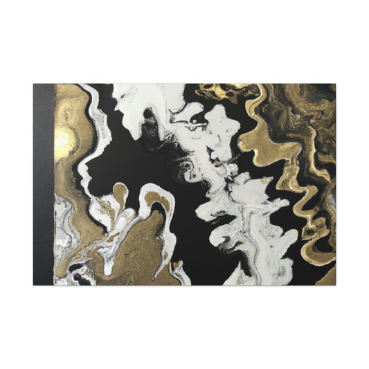 Gold Fluid Cascade. - Canvas