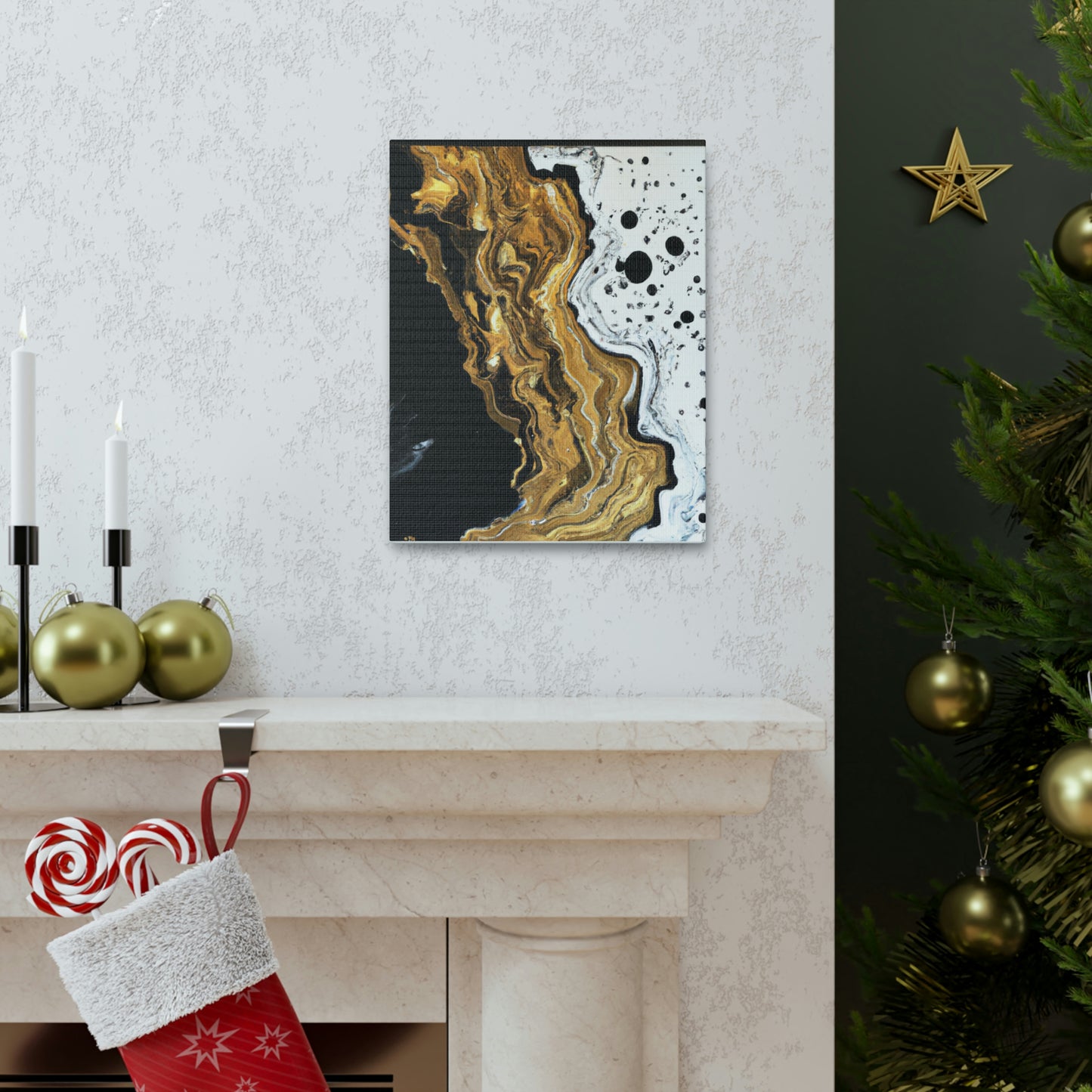 Midnight Gold Glitter - Canvas