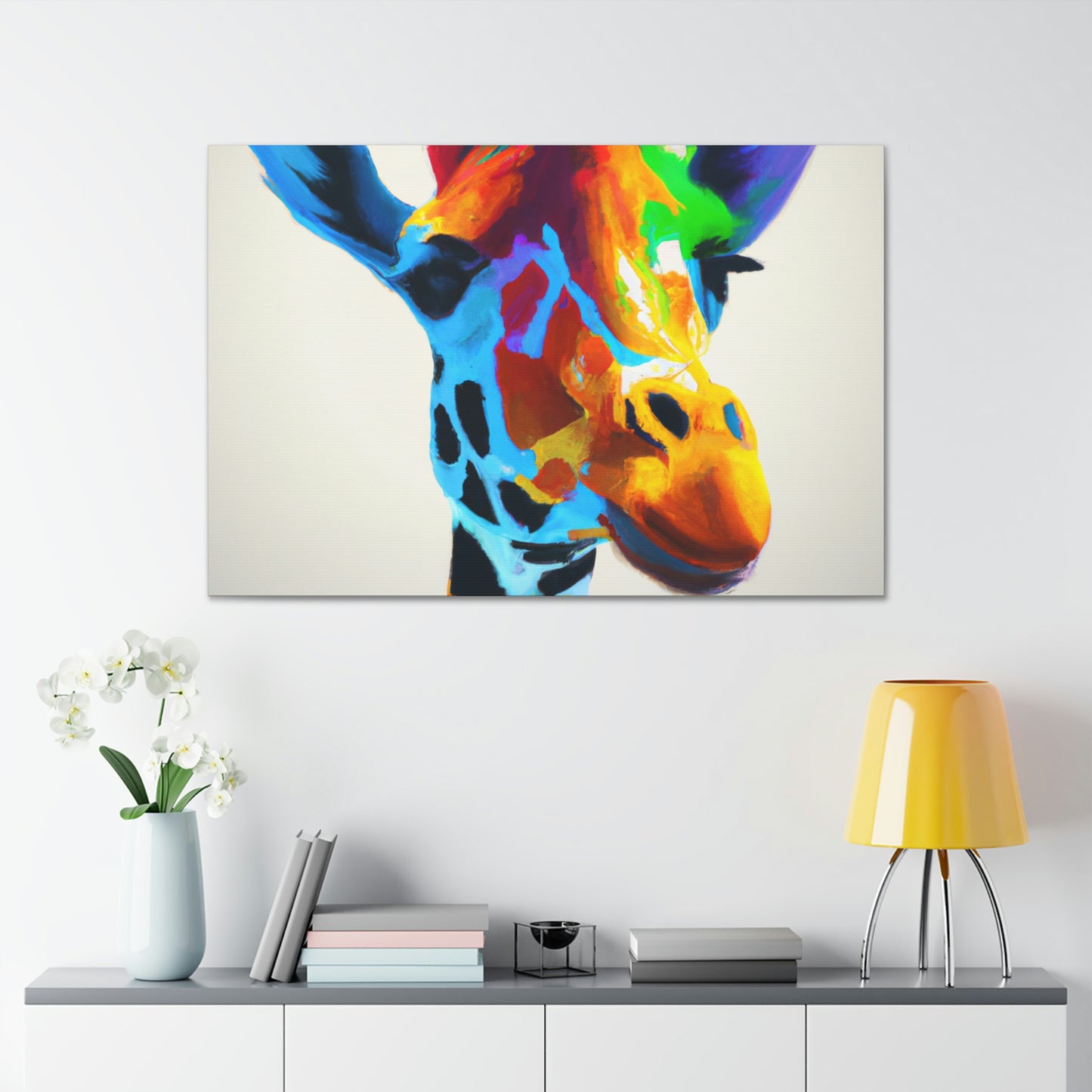 Vibrant Giraffe Dream. - Canvas