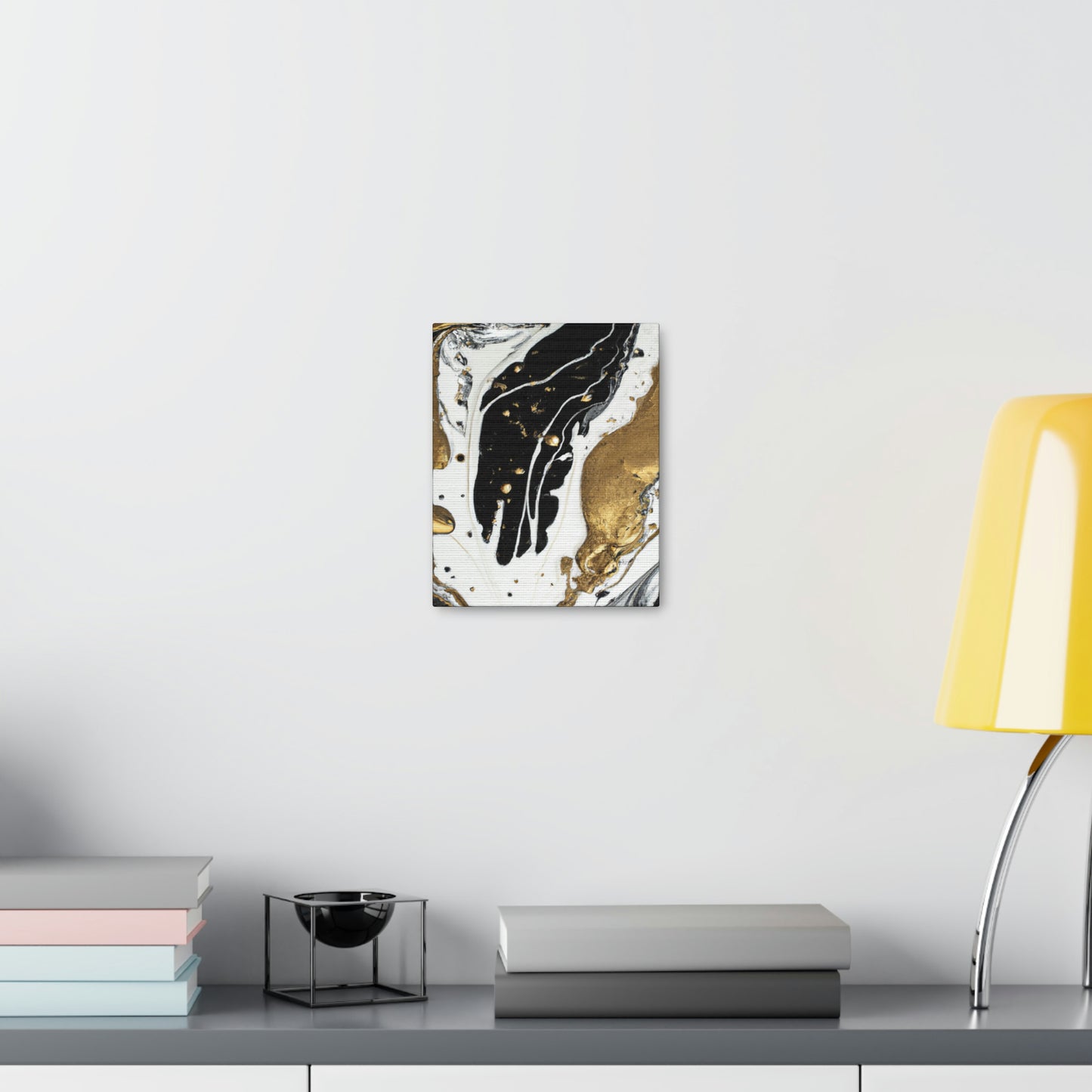 Golden Fluid Fusion - Canvas