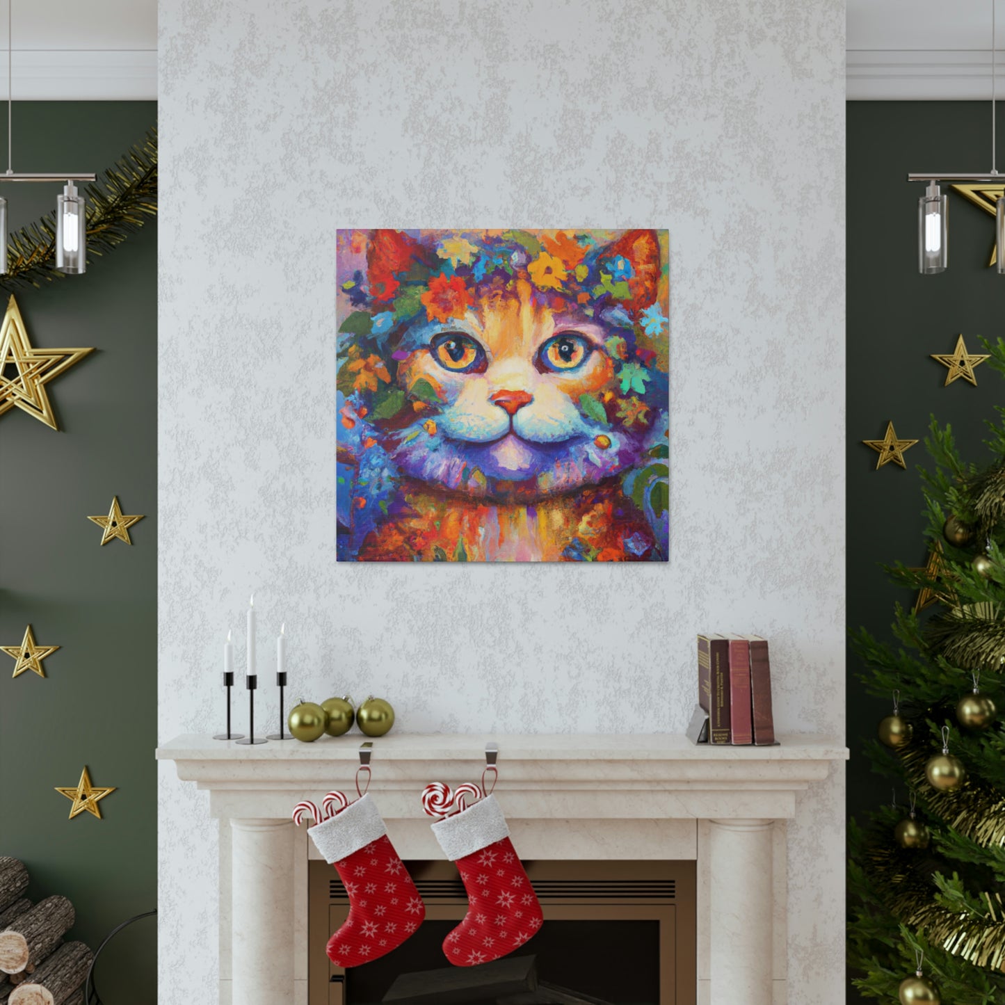 Feline Floral - Canvas