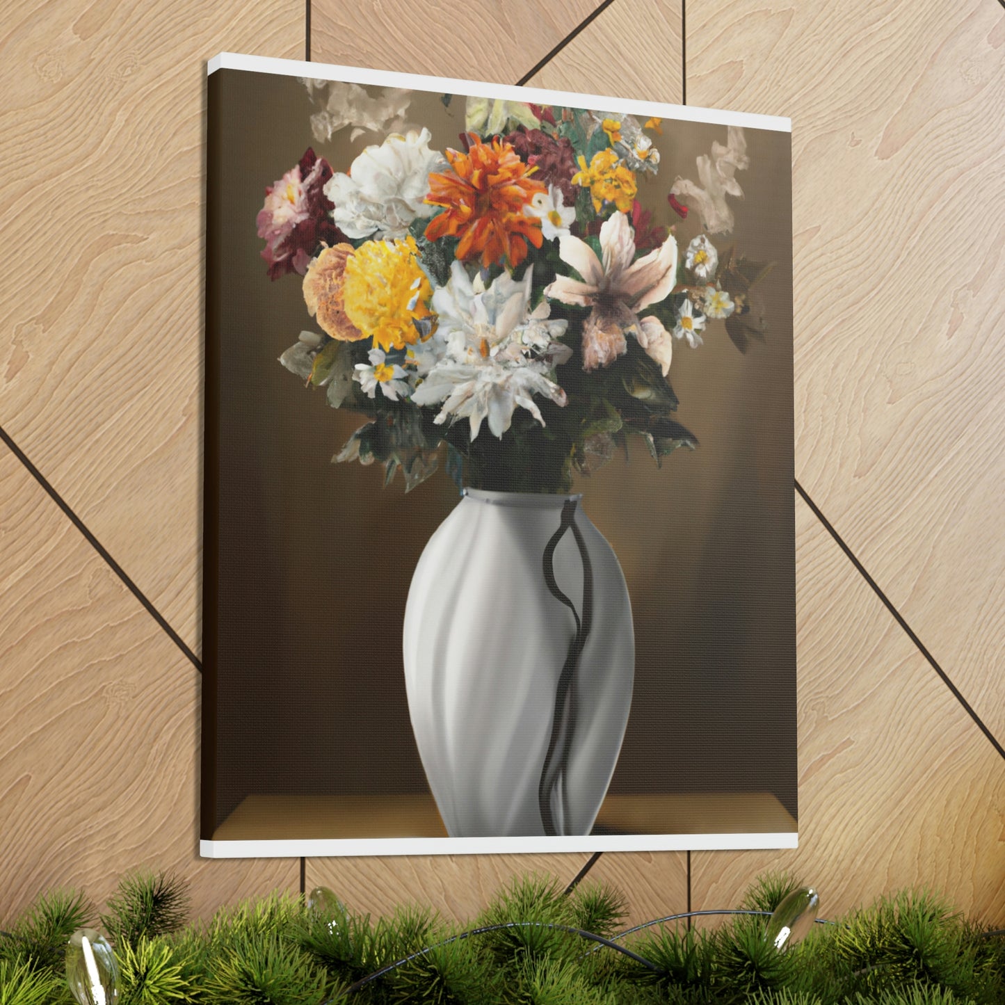 "Delicate Vase Blooms" - Canvas