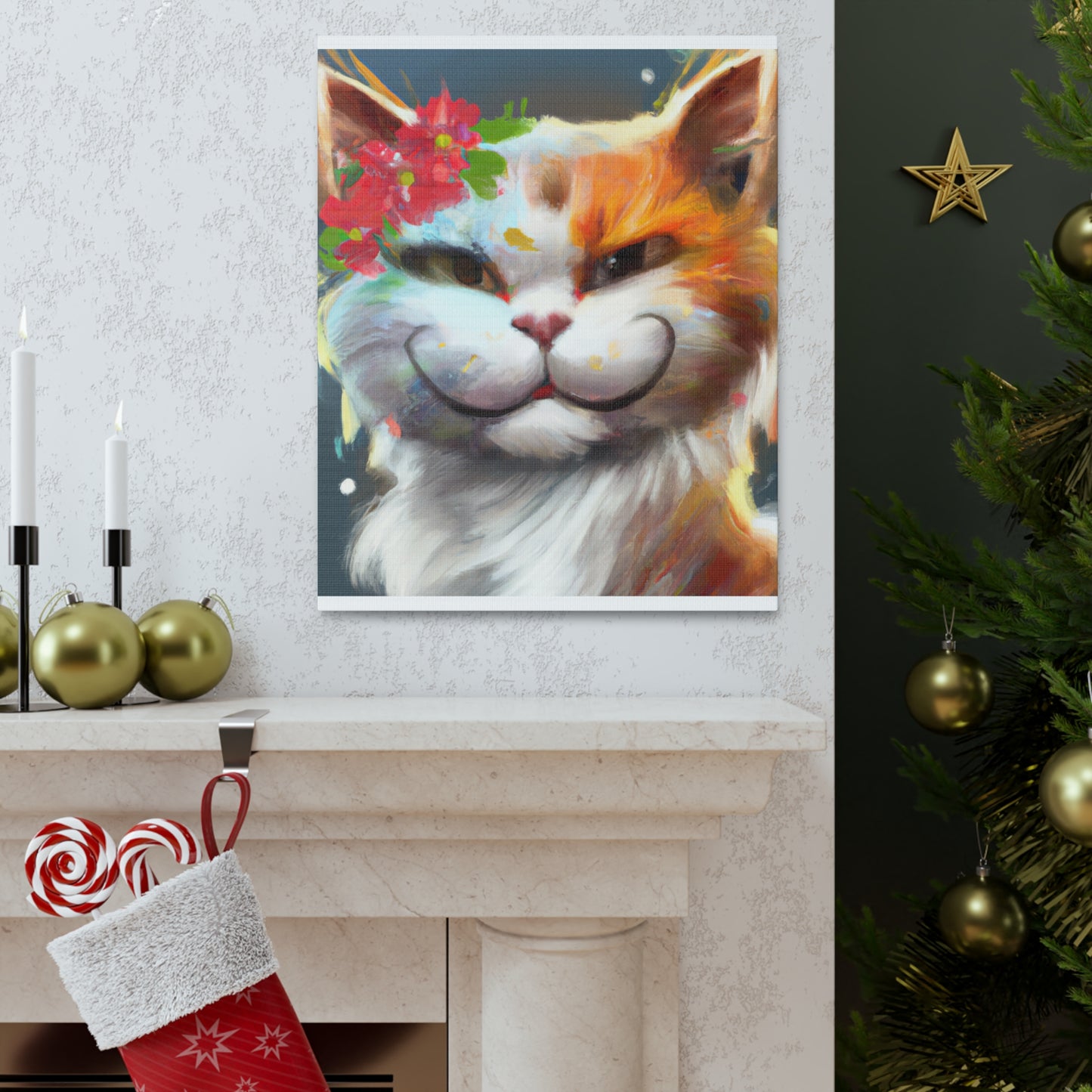 Feline Flora - Canvas