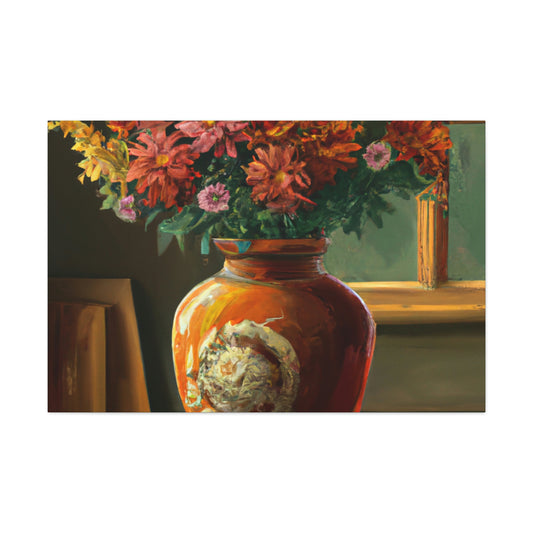 Vaseful of Blooms. - Canvas
