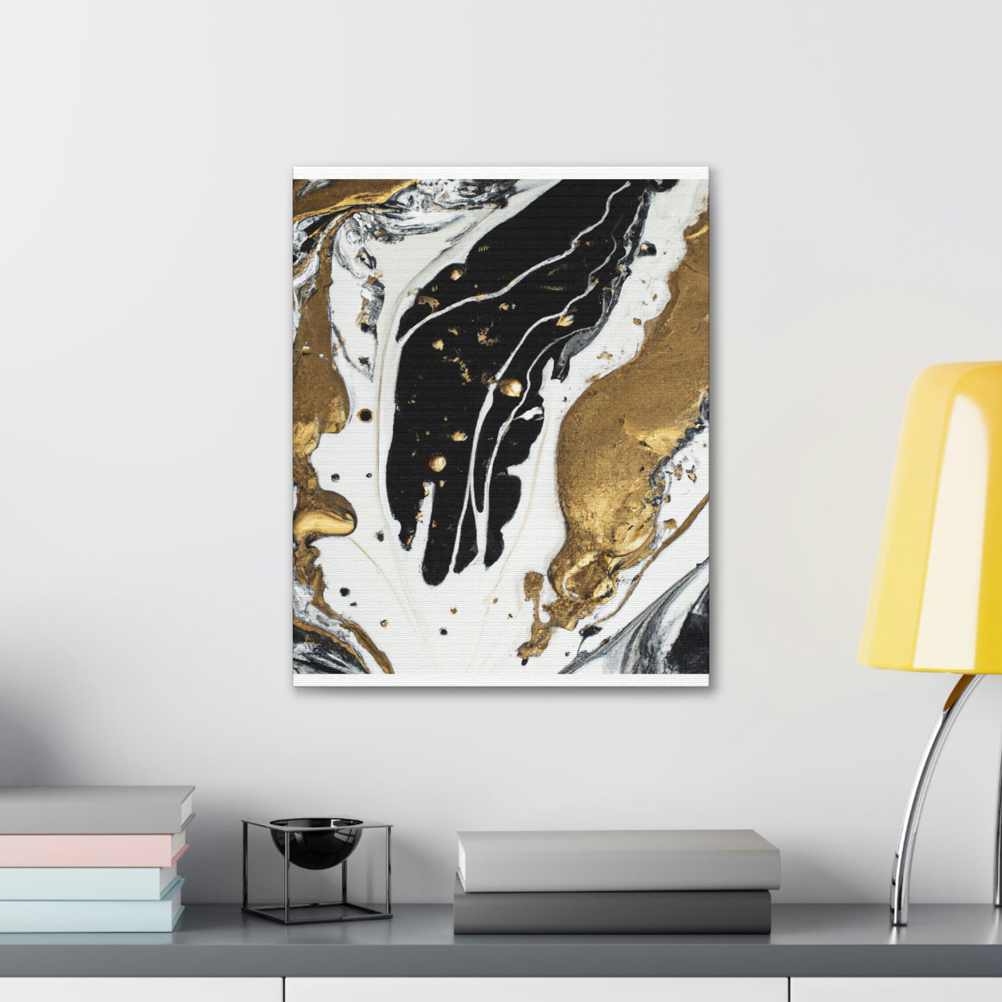 Golden Fluid Fusion - Canvas
