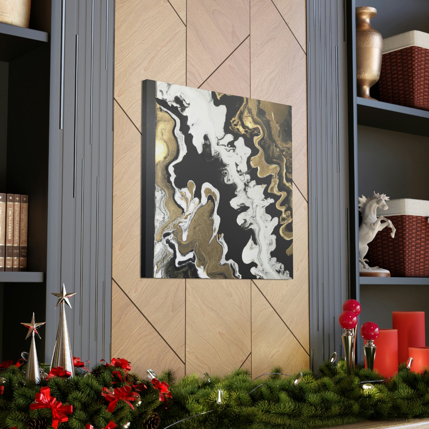 Gold Fluid Cascade. - Canvas