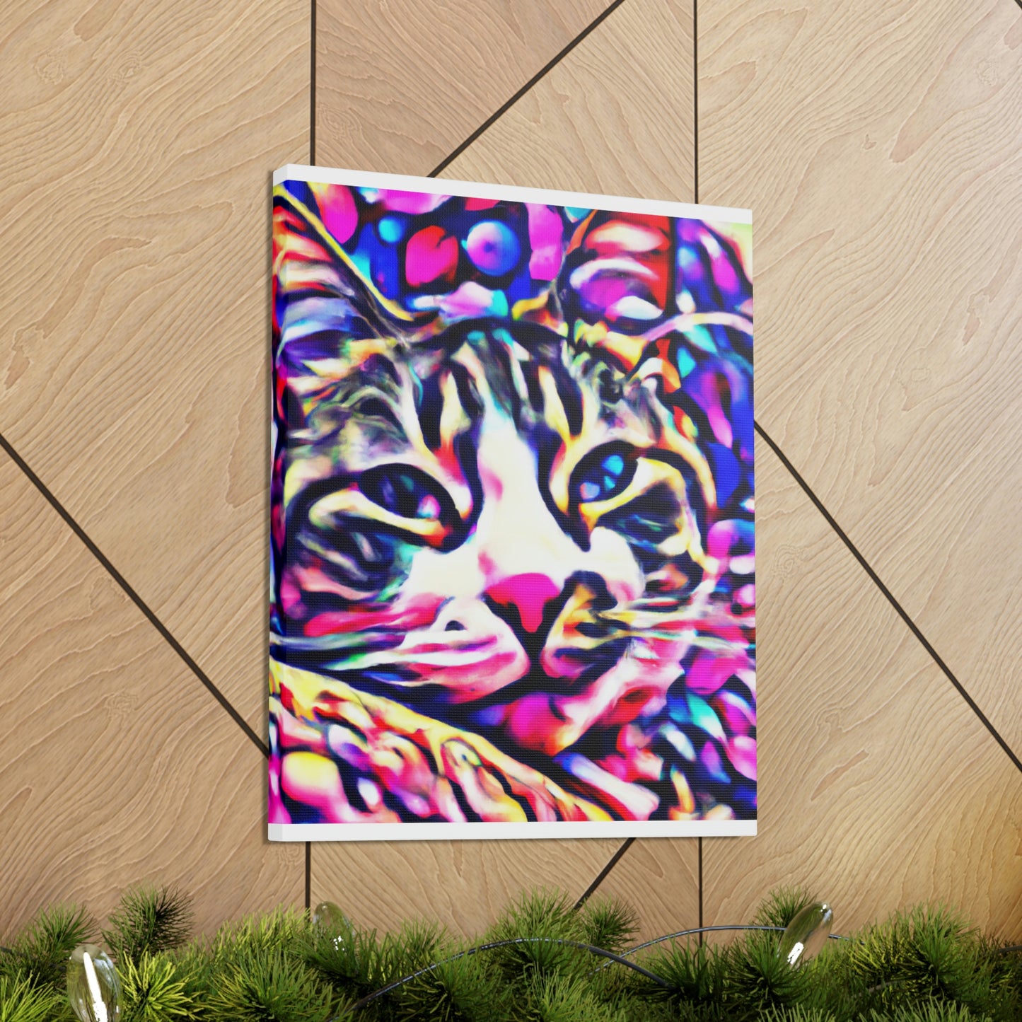 1. Multi-Colored Cat Flux
2. Flowered Digital Mix
3. Flowered Room Cat - Canvas