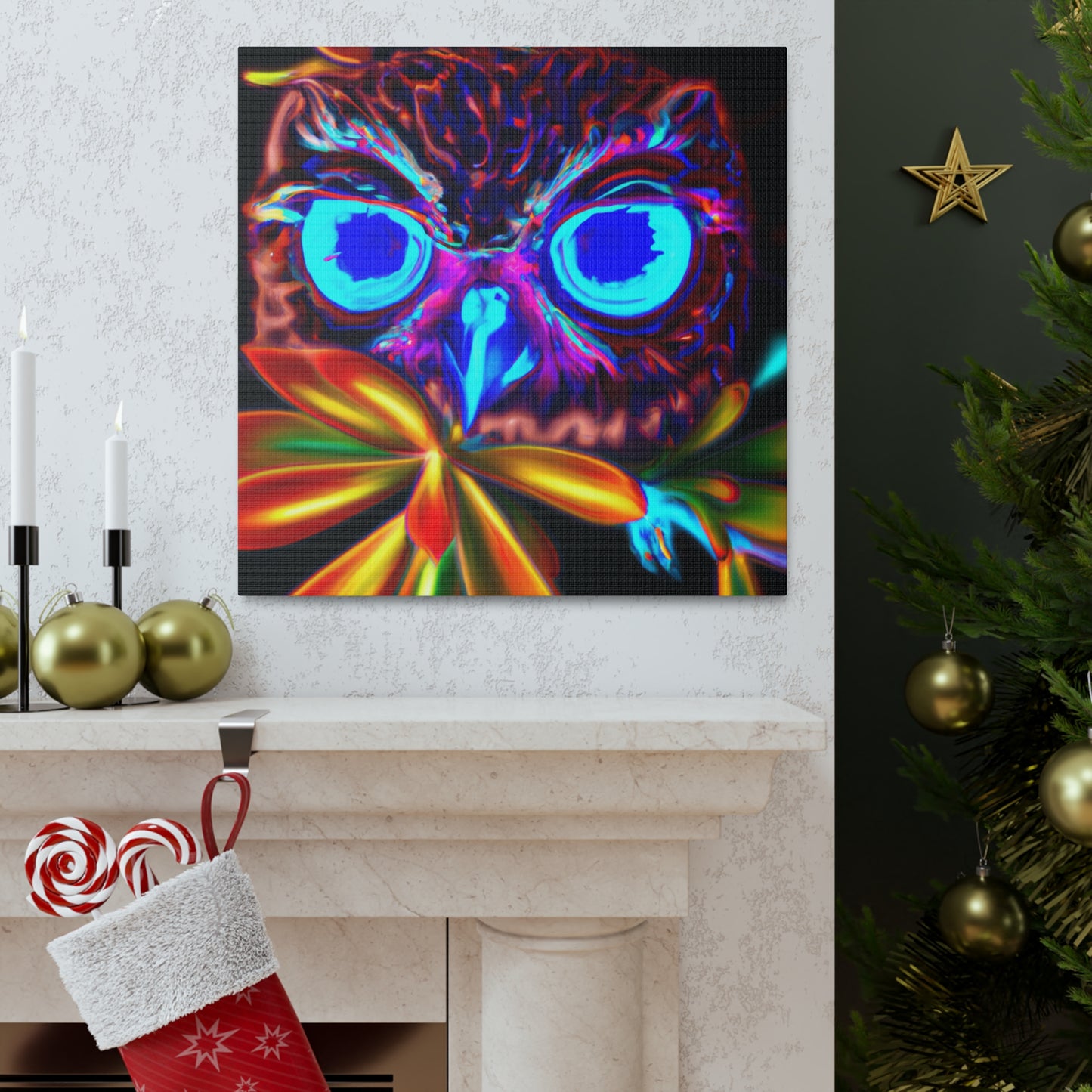 Neo-Owl Bloom - Canvas