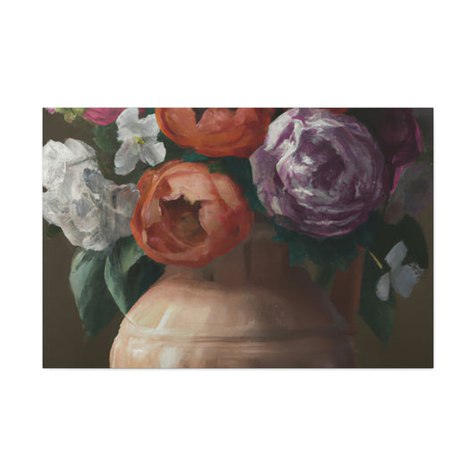 "Fading Floral Finesse" - Canvas