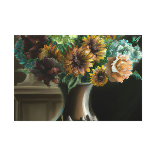 "Delicate Blossoms Vase." - Canvas