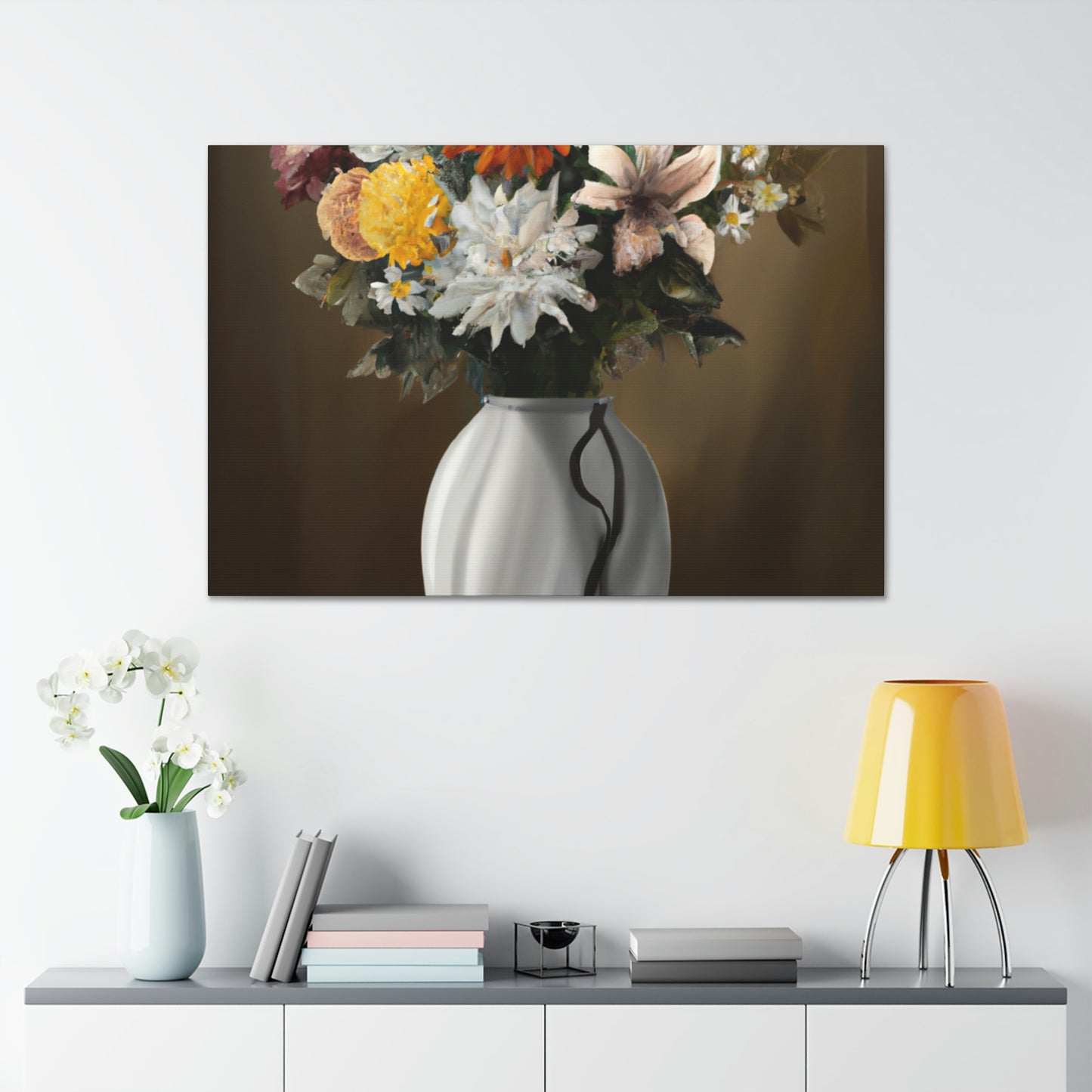 "Delicate Vase Blooms" - Canvas