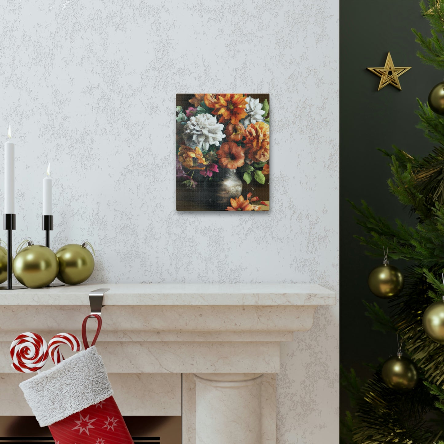 Floral Artistry Vase - Canvas