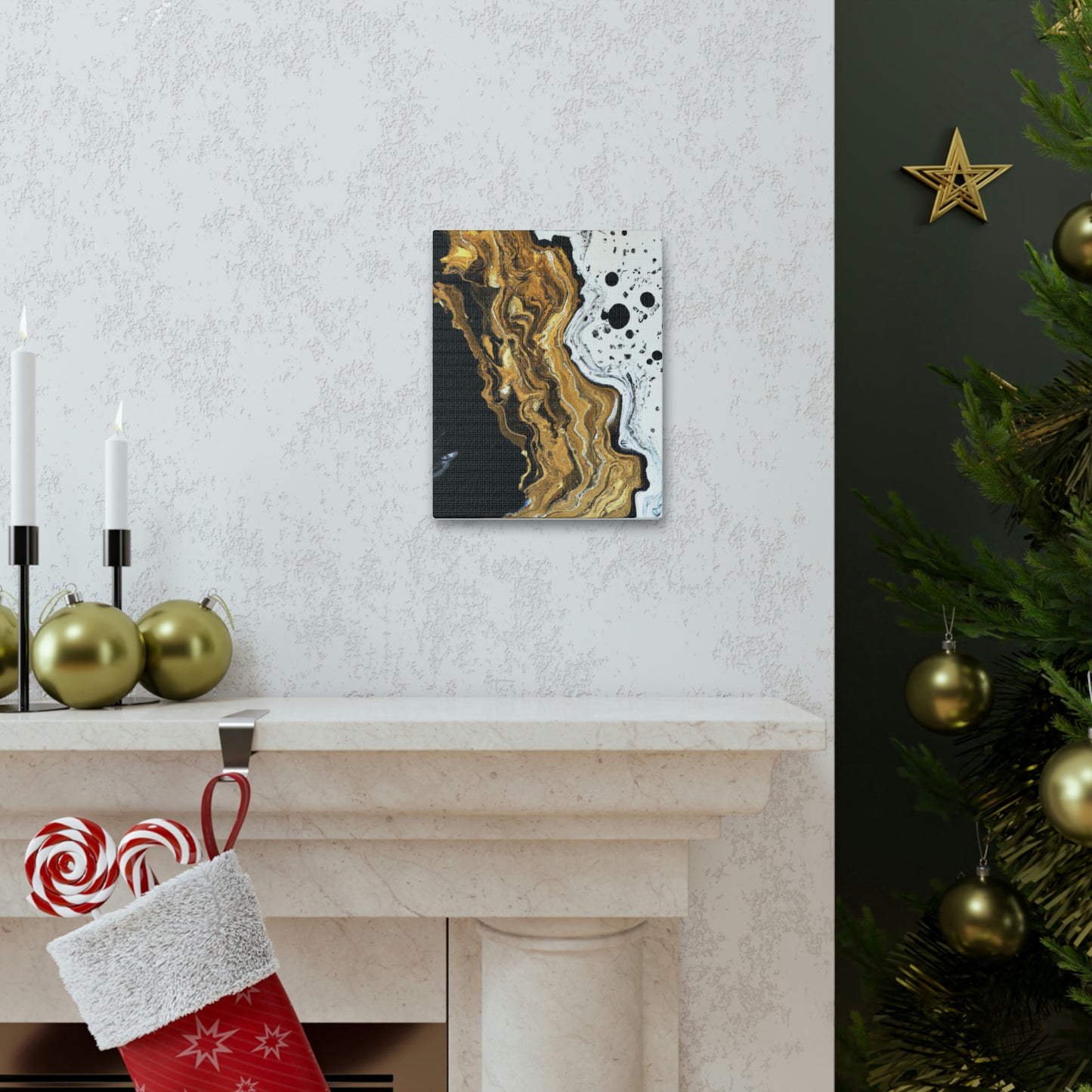 Midnight Gold Glitter - Canvas