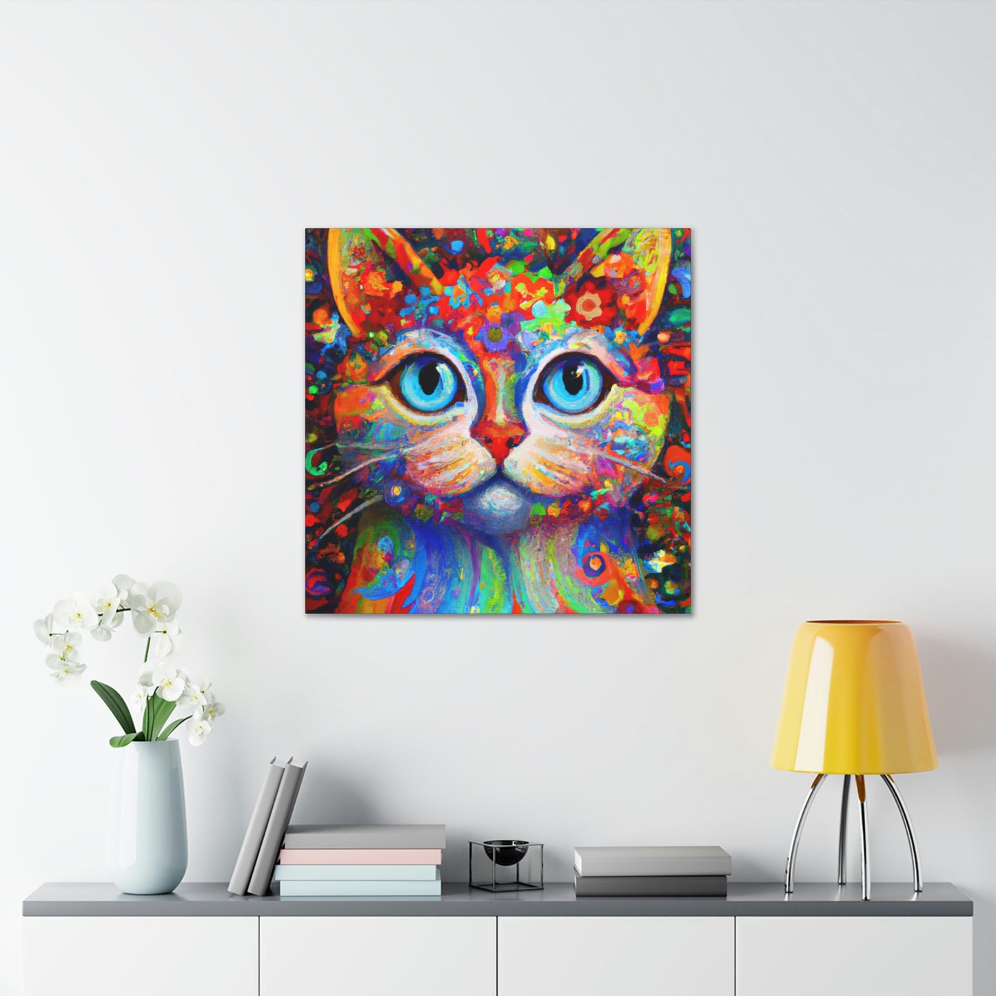 Floral Feline. - Canvas