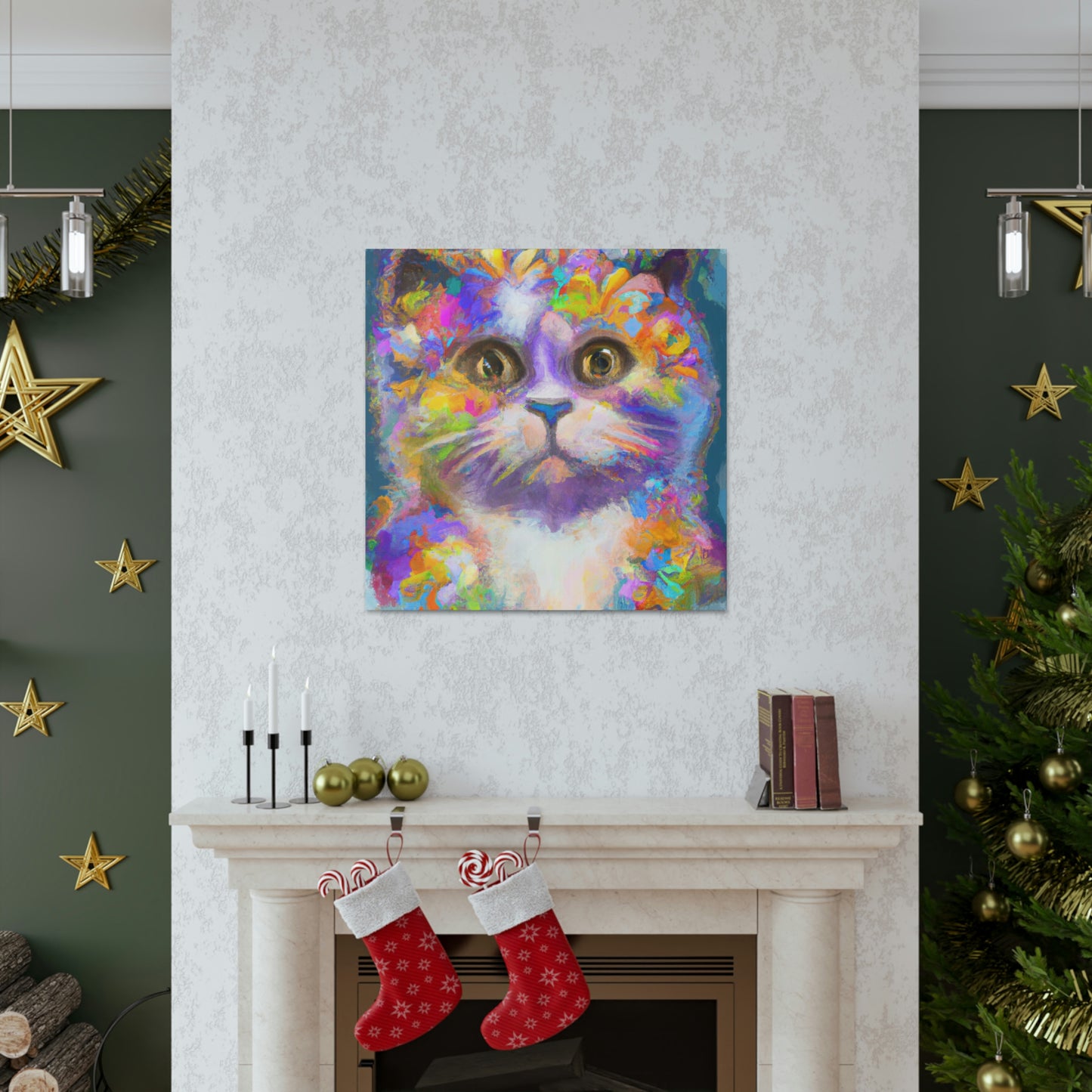 "Cat Rainbow". - Canvas