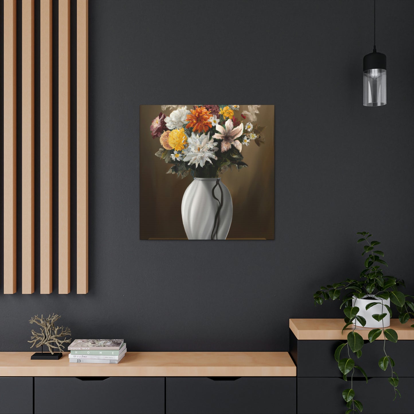 "Delicate Vase Blooms" - Canvas