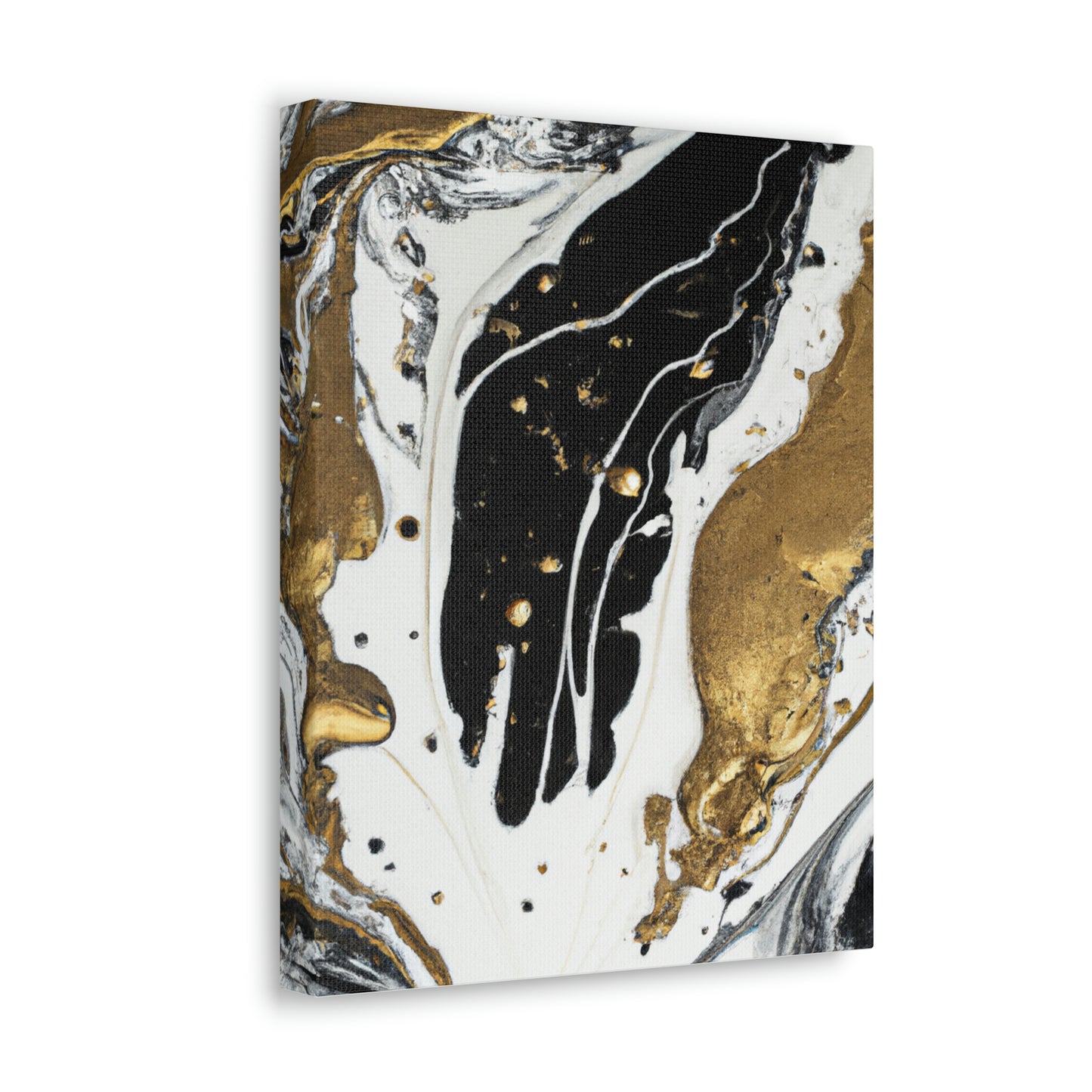 Golden Fluid Fusion - Canvas