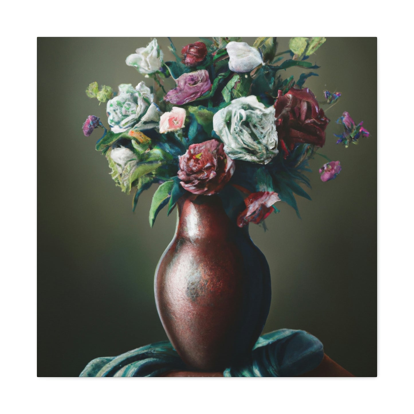 "Delicate Floral Flourish" - Canvas