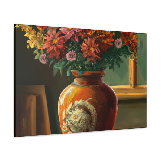 Vaseful of Blooms. - Canvas