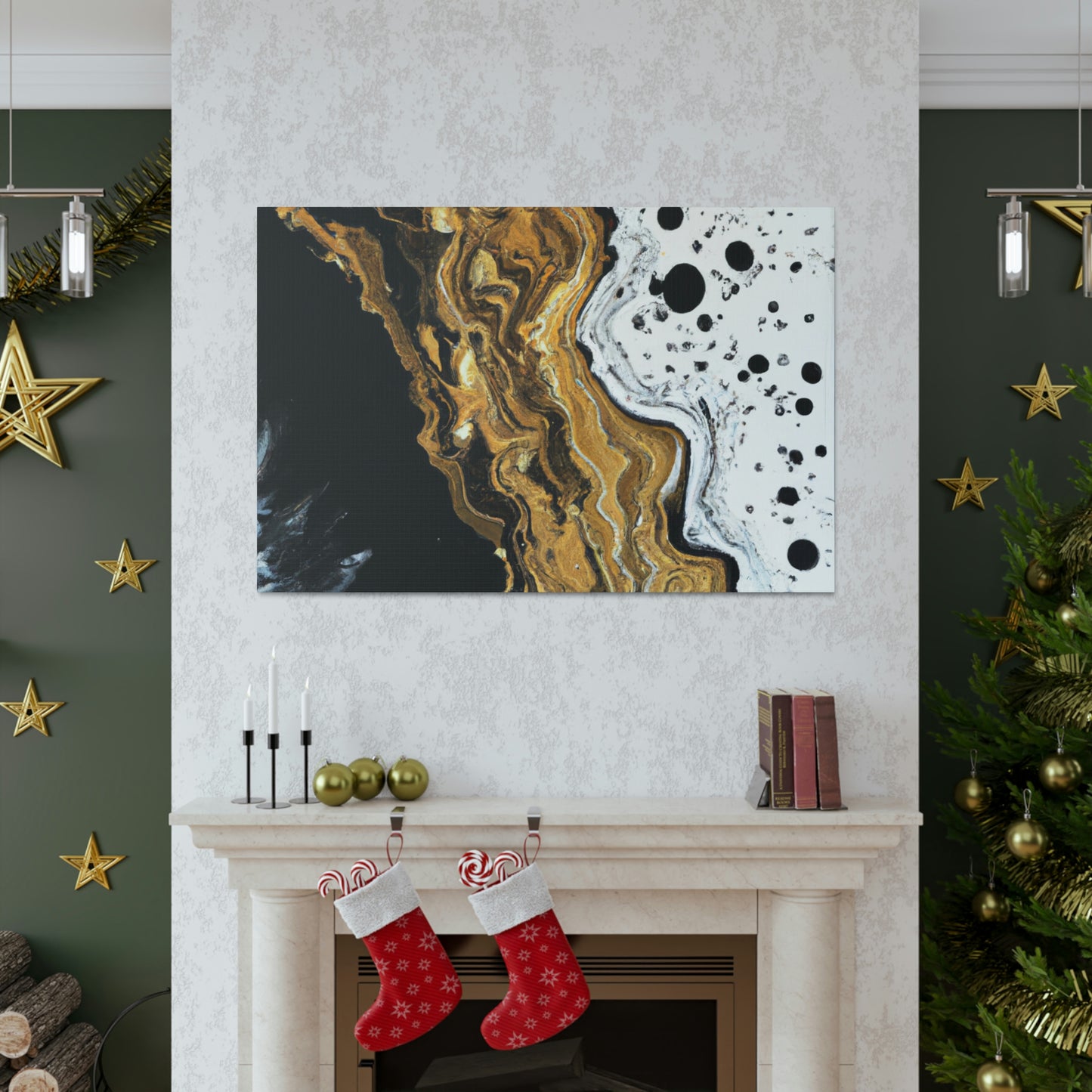 Midnight Gold Glitter - Canvas