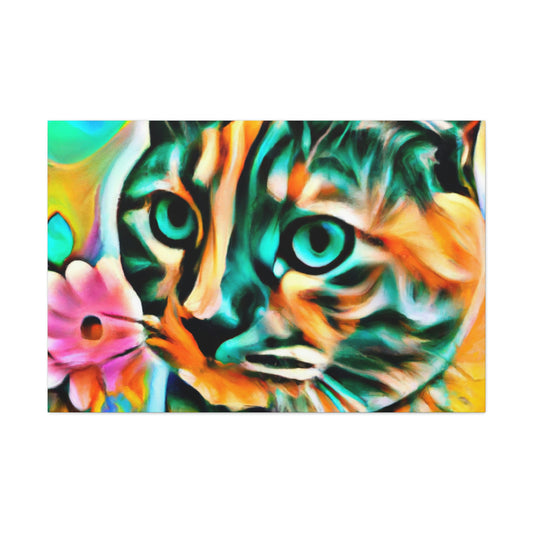 Bright Cat Blooms - Canvas