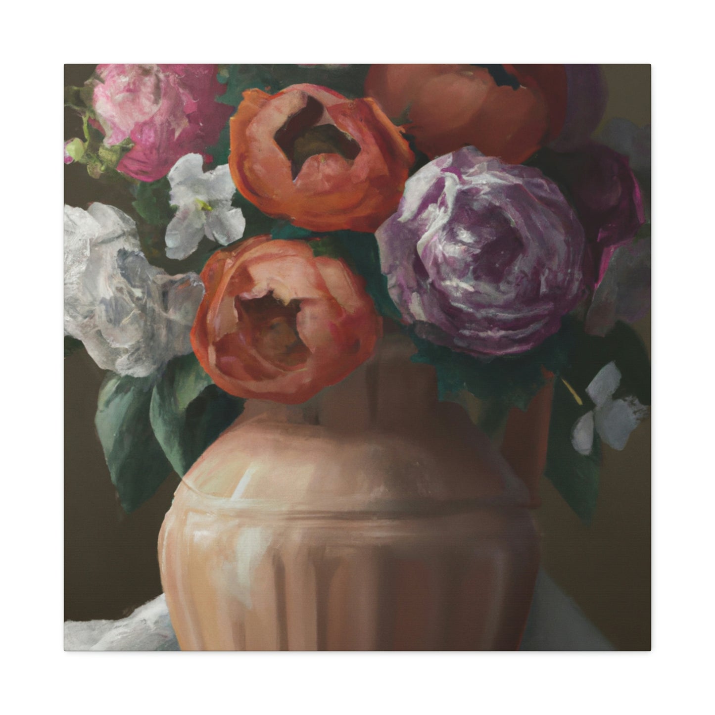 "Fading Floral Finesse" - Canvas