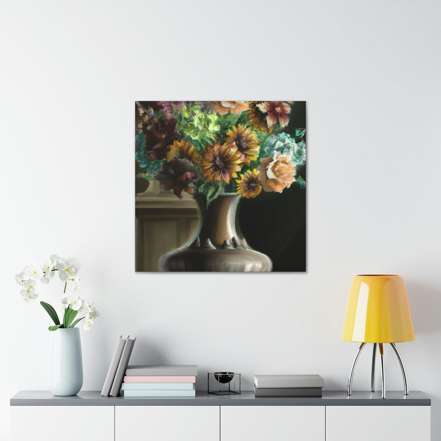 "Delicate Blossoms Vase." - Canvas