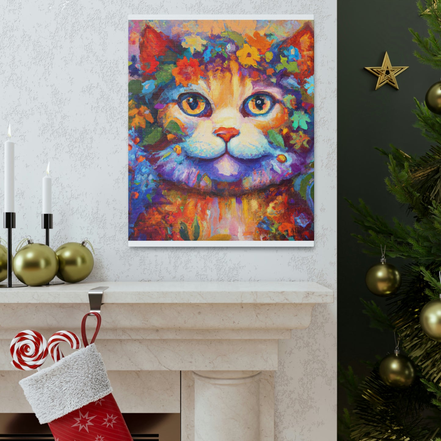Feline Floral - Canvas