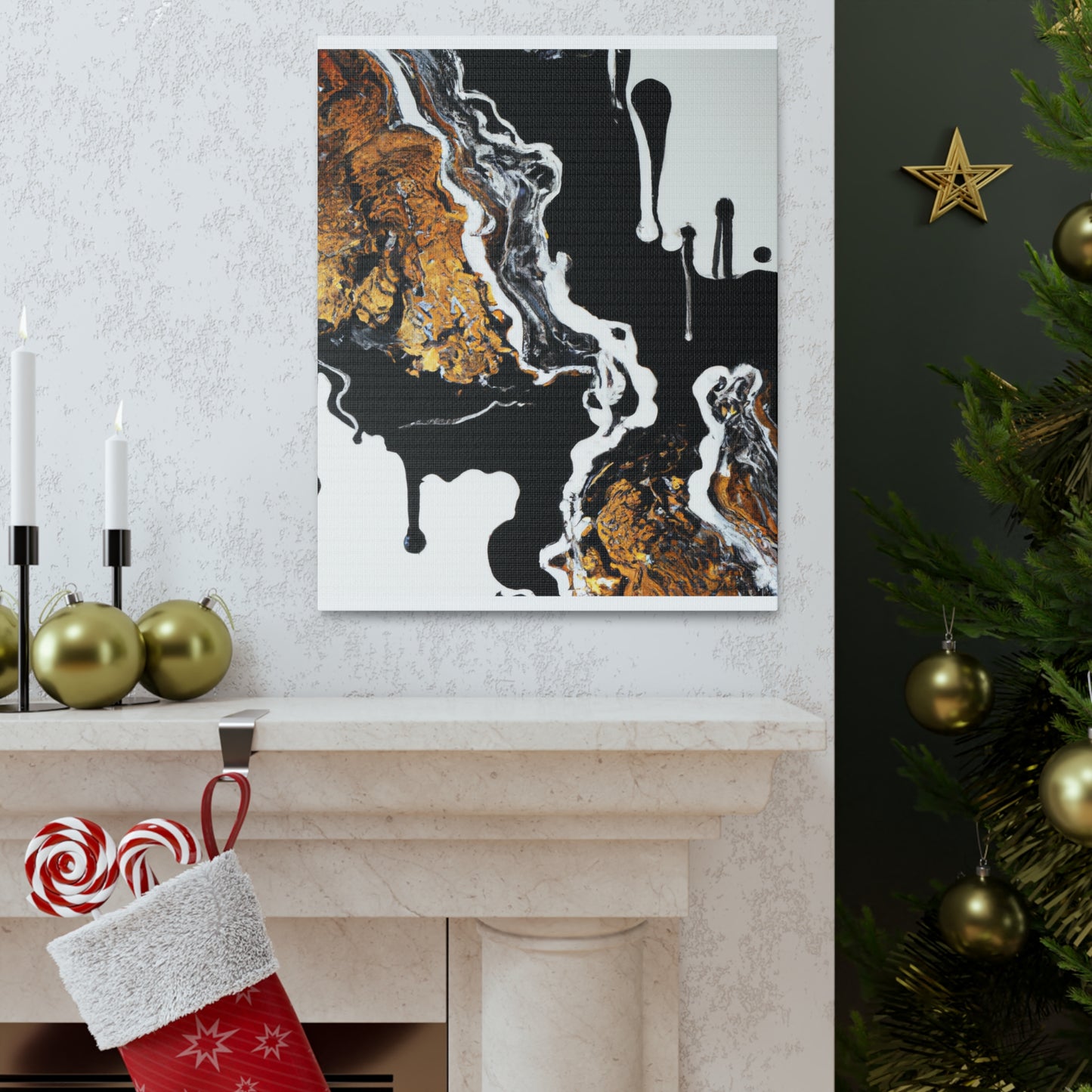 Golden Intricacy Flow. - Canvas