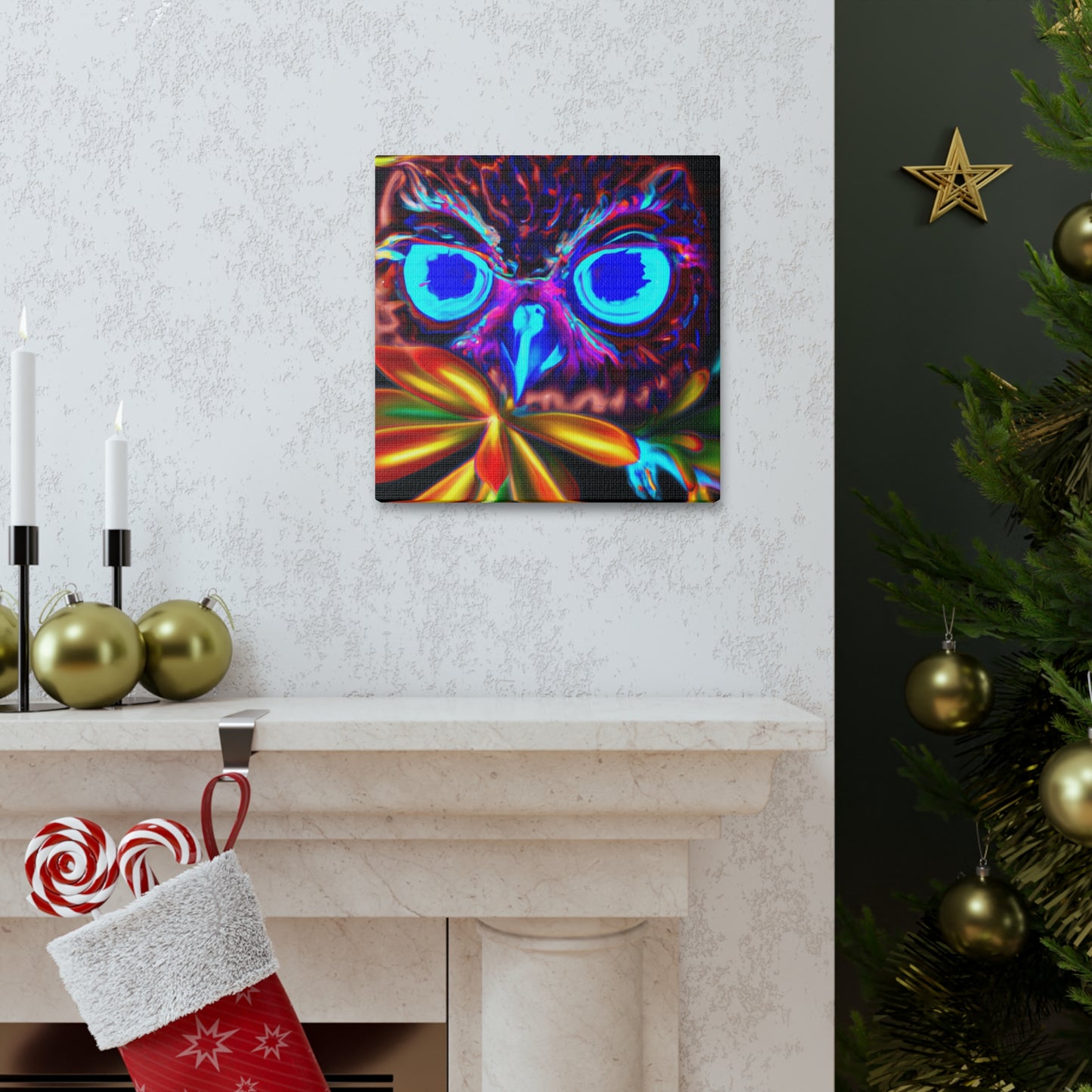 Neo-Owl Bloom - Canvas