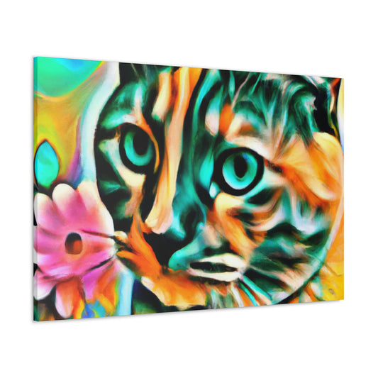 Bright Cat Blooms - Canvas