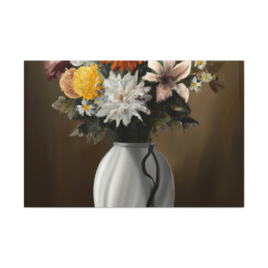 "Delicate Vase Blooms" - Canvas