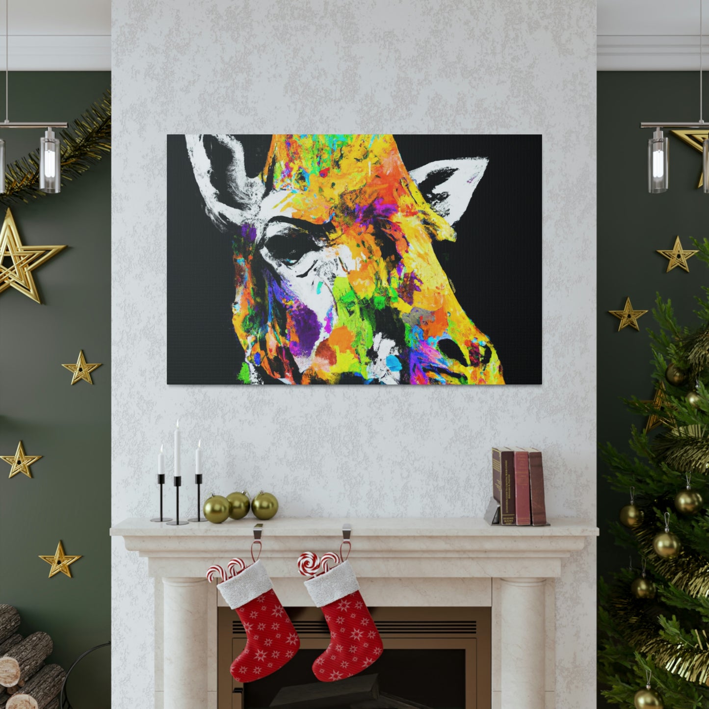 Multi-Hued Giraffe - Canvas
