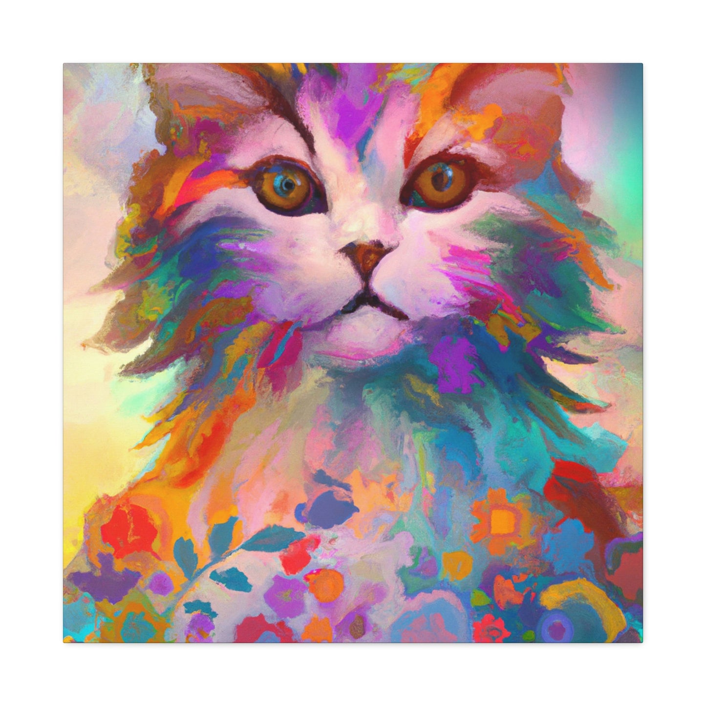 Floral Feline - Canvas