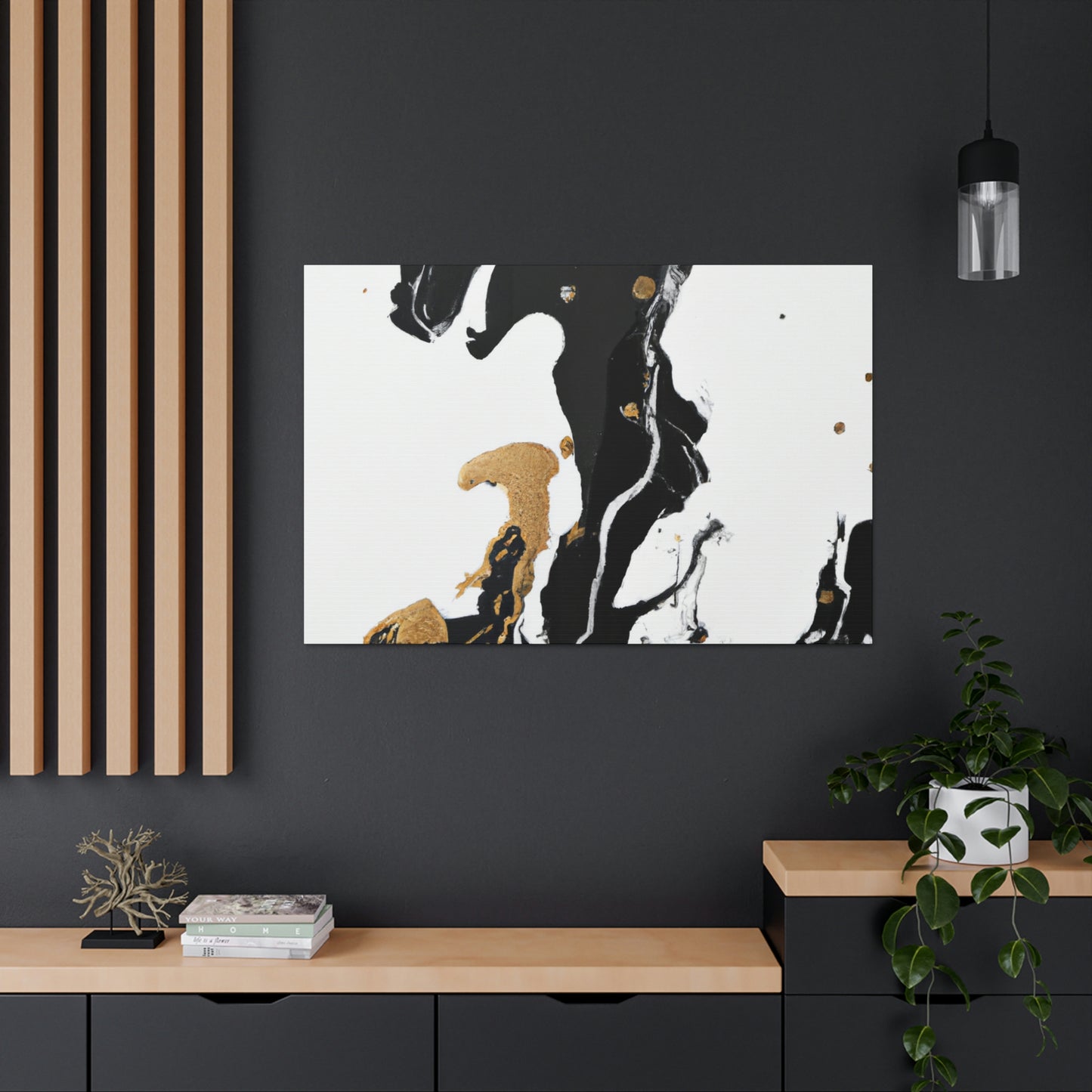 Midnight Gilded Bloom - Canvas
