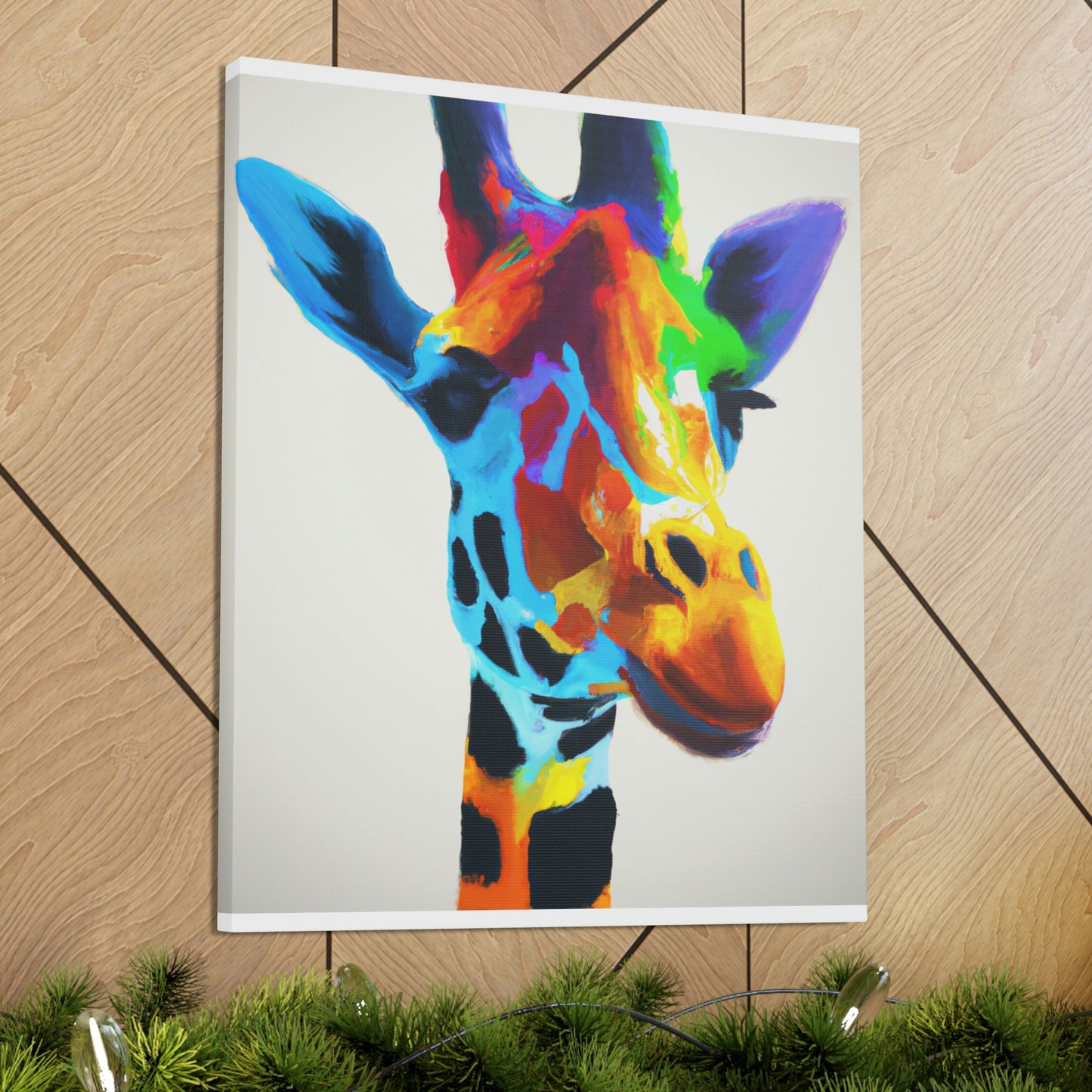 Vibrant Giraffe Dream. - Canvas