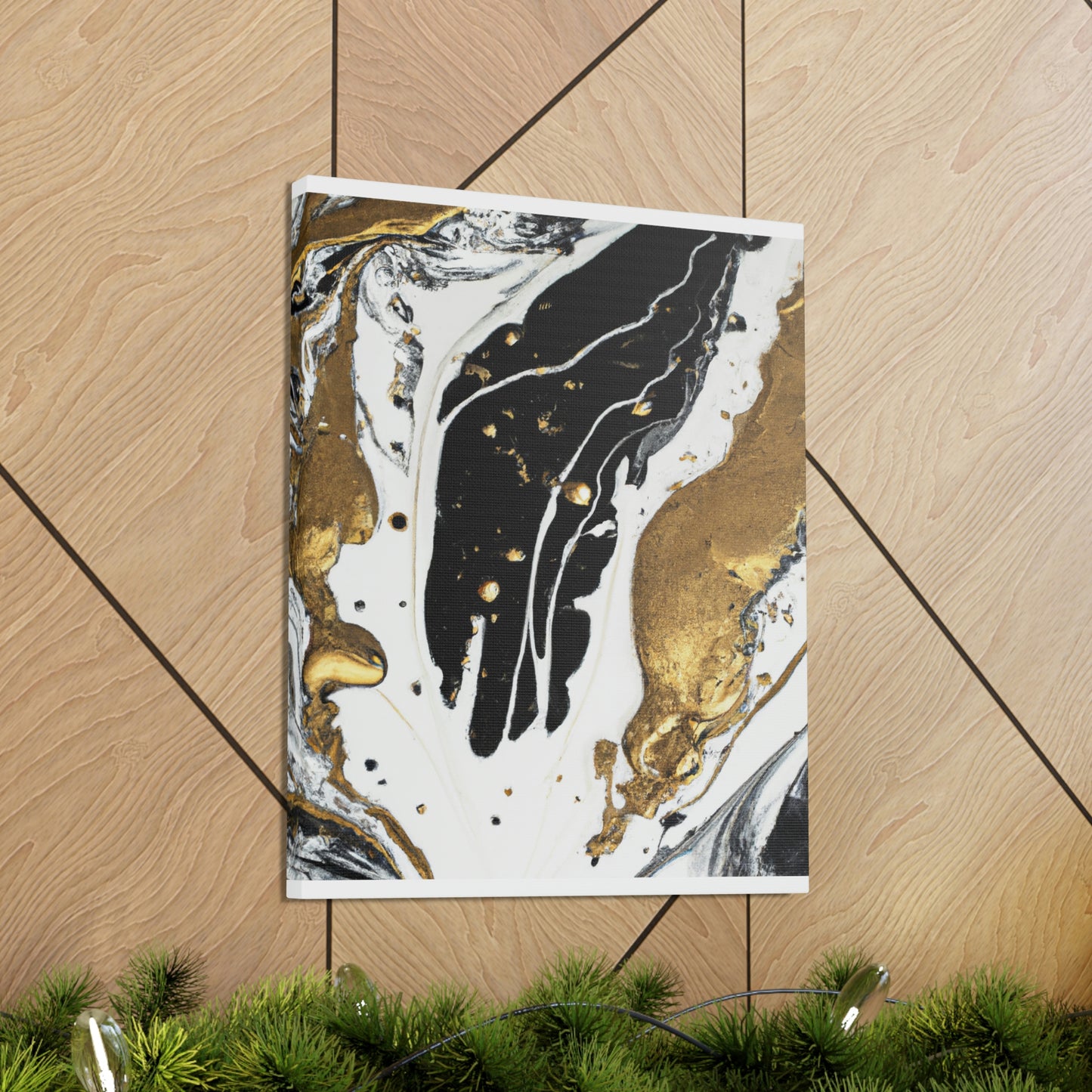 Golden Fluid Fusion - Canvas