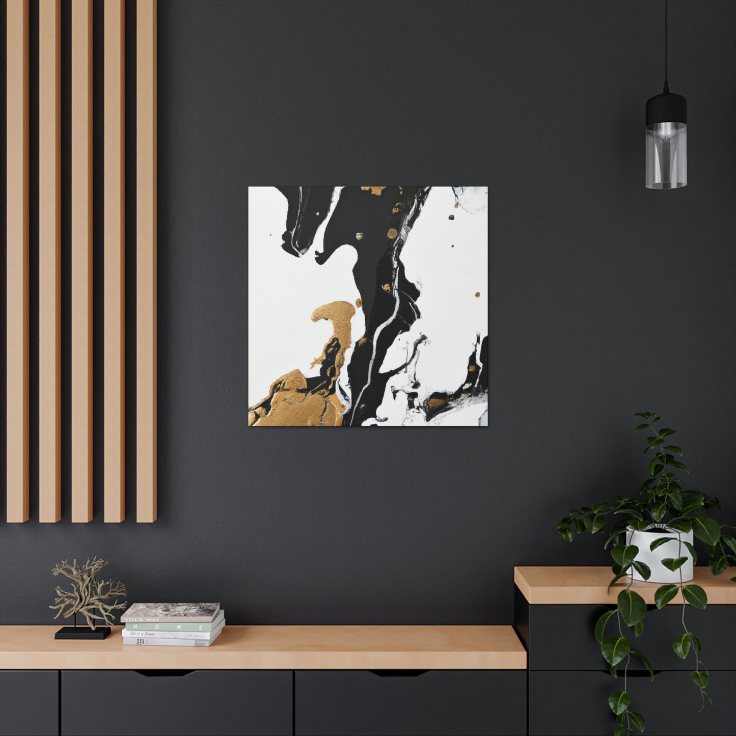 Midnight Gilded Bloom - Canvas