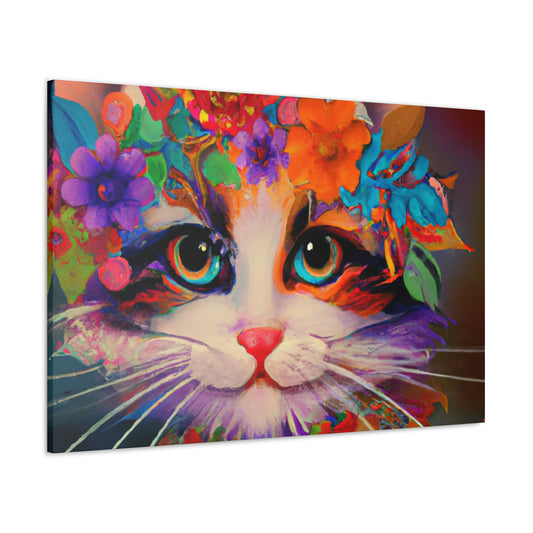 Flower Cat. - Canvas