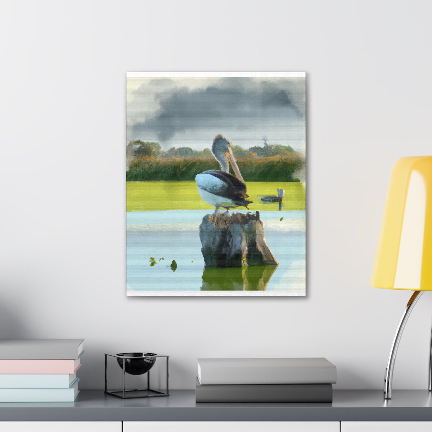 Aquatic Pelican Dream. - Canvas