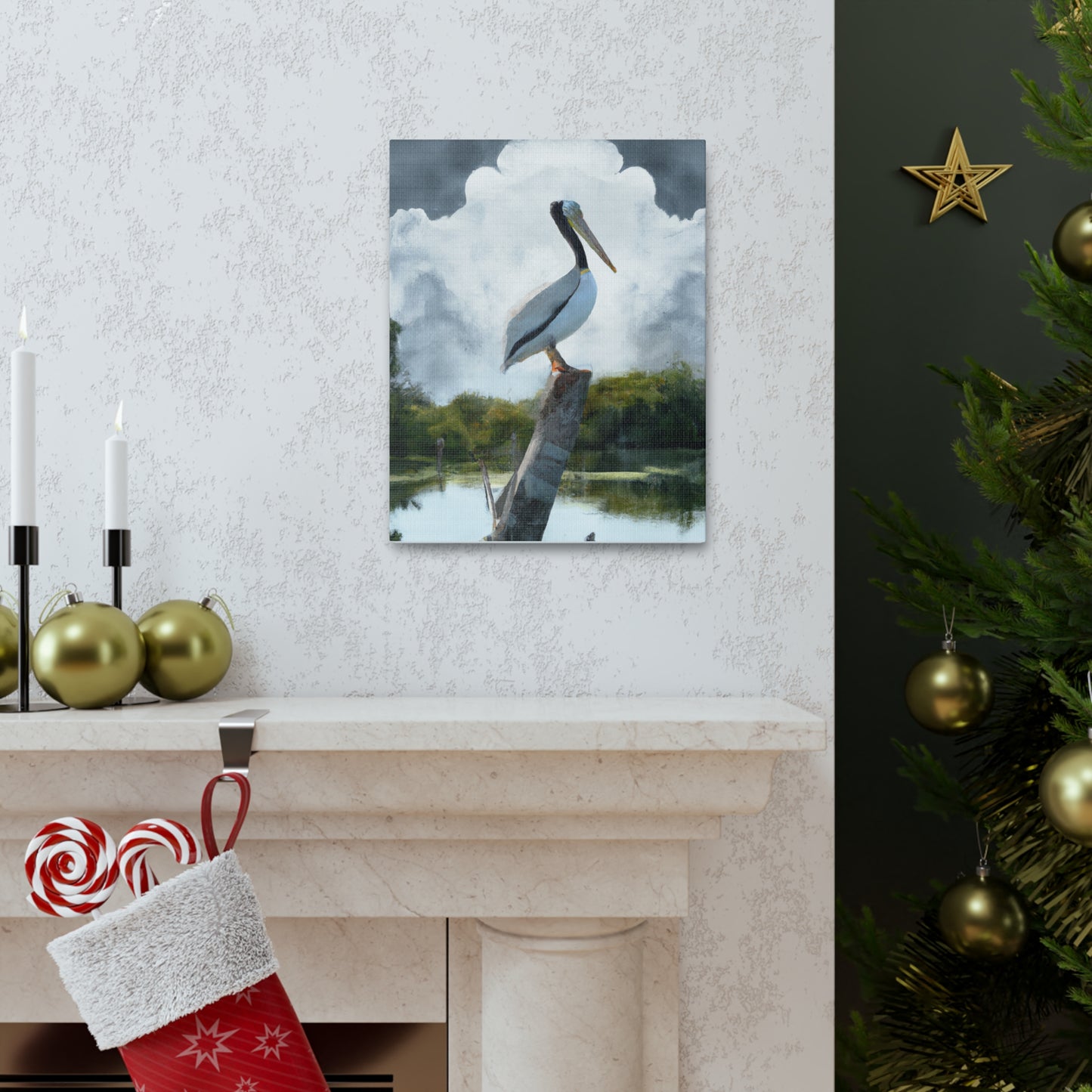 Marshy Pelican Sky. - Canvas