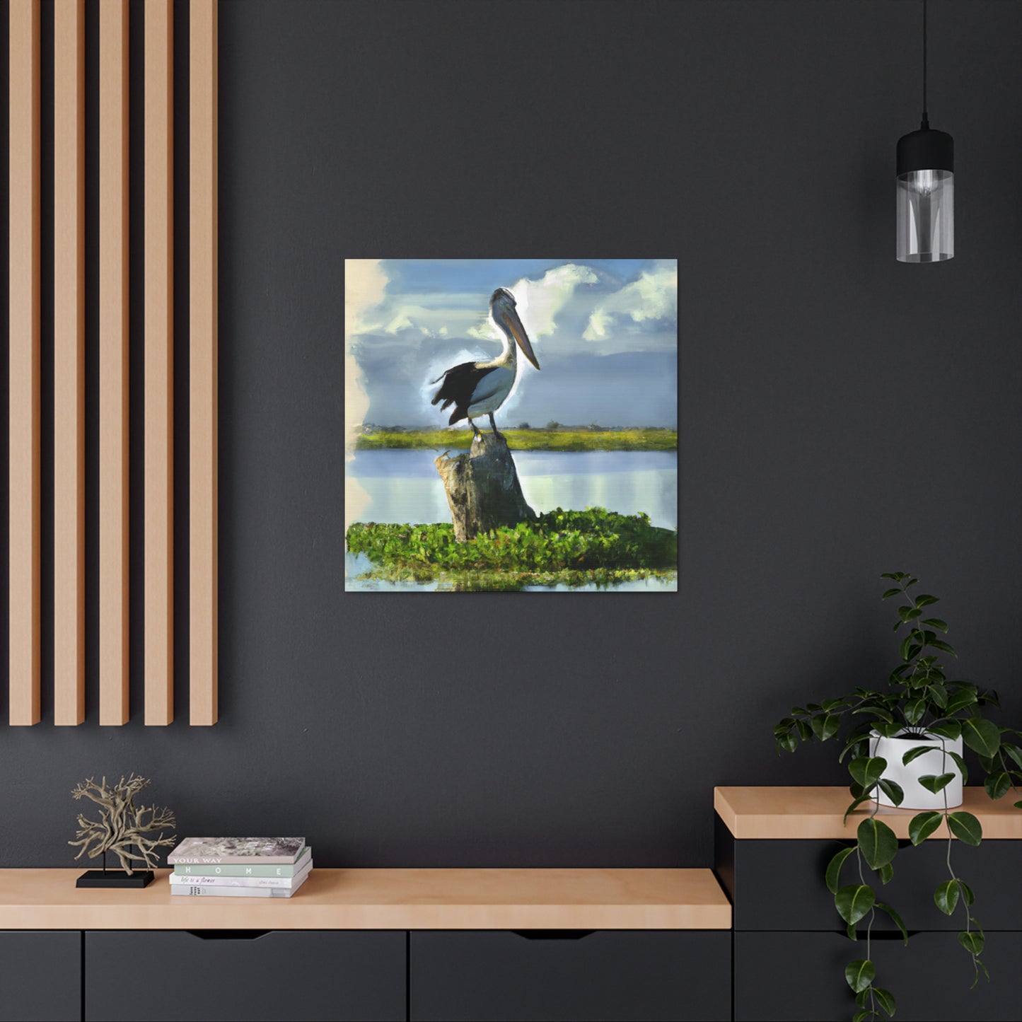 "Aqua Pelican Epic." - Canvas