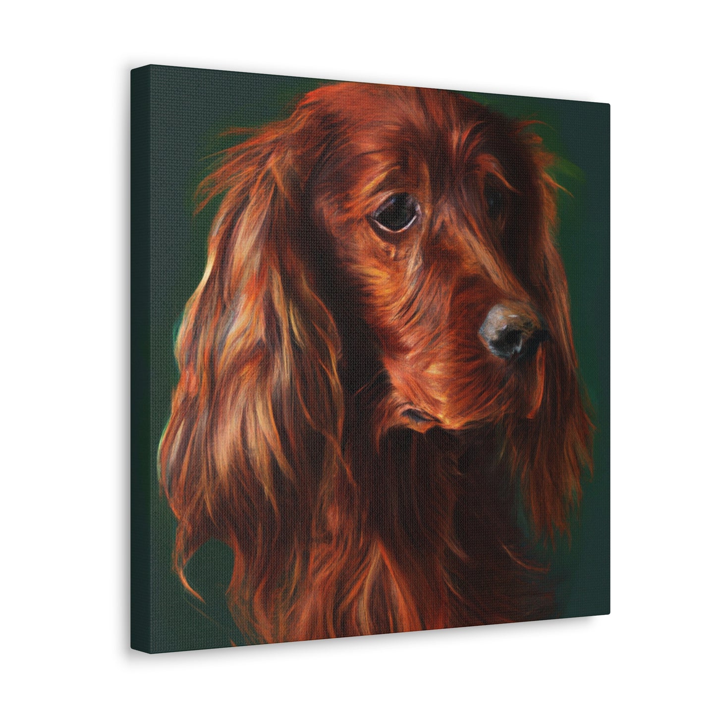 Vibrant Emerald Setter - Canvas