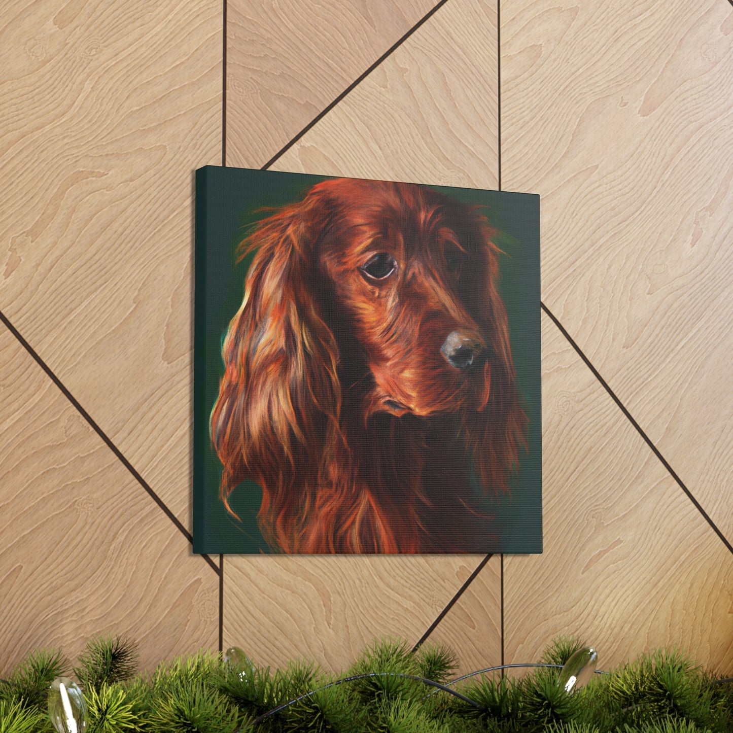 Vibrant Emerald Setter - Canvas