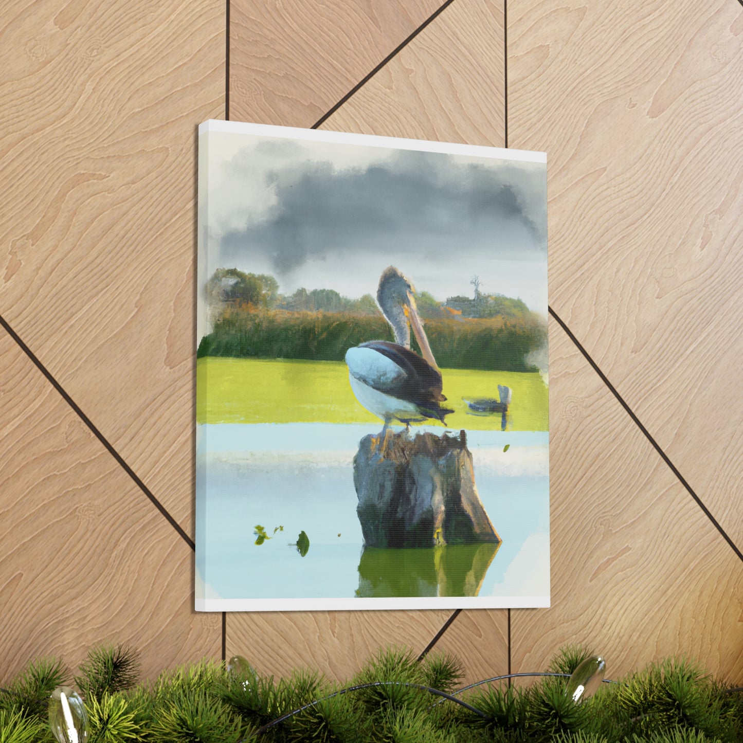 Aquatic Pelican Dream. - Canvas