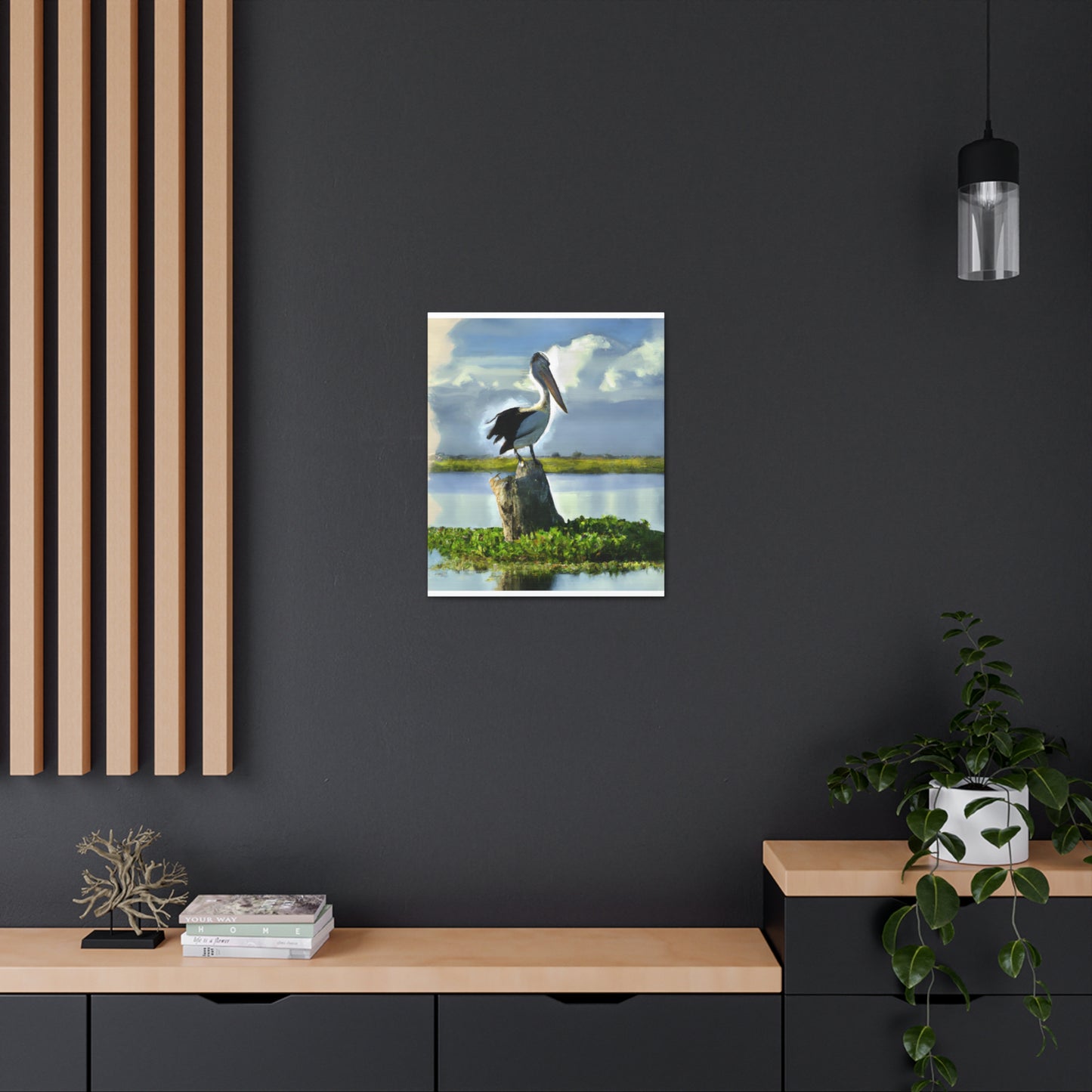 "Aqua Pelican Epic." - Canvas